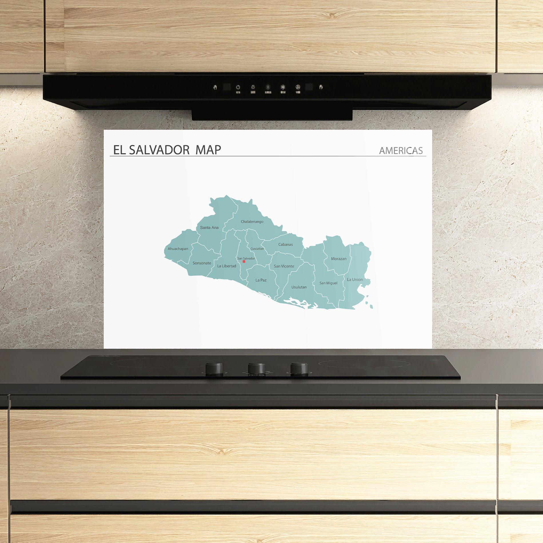Panou Sticla Bucatarie El Salvador Map mockup 3
