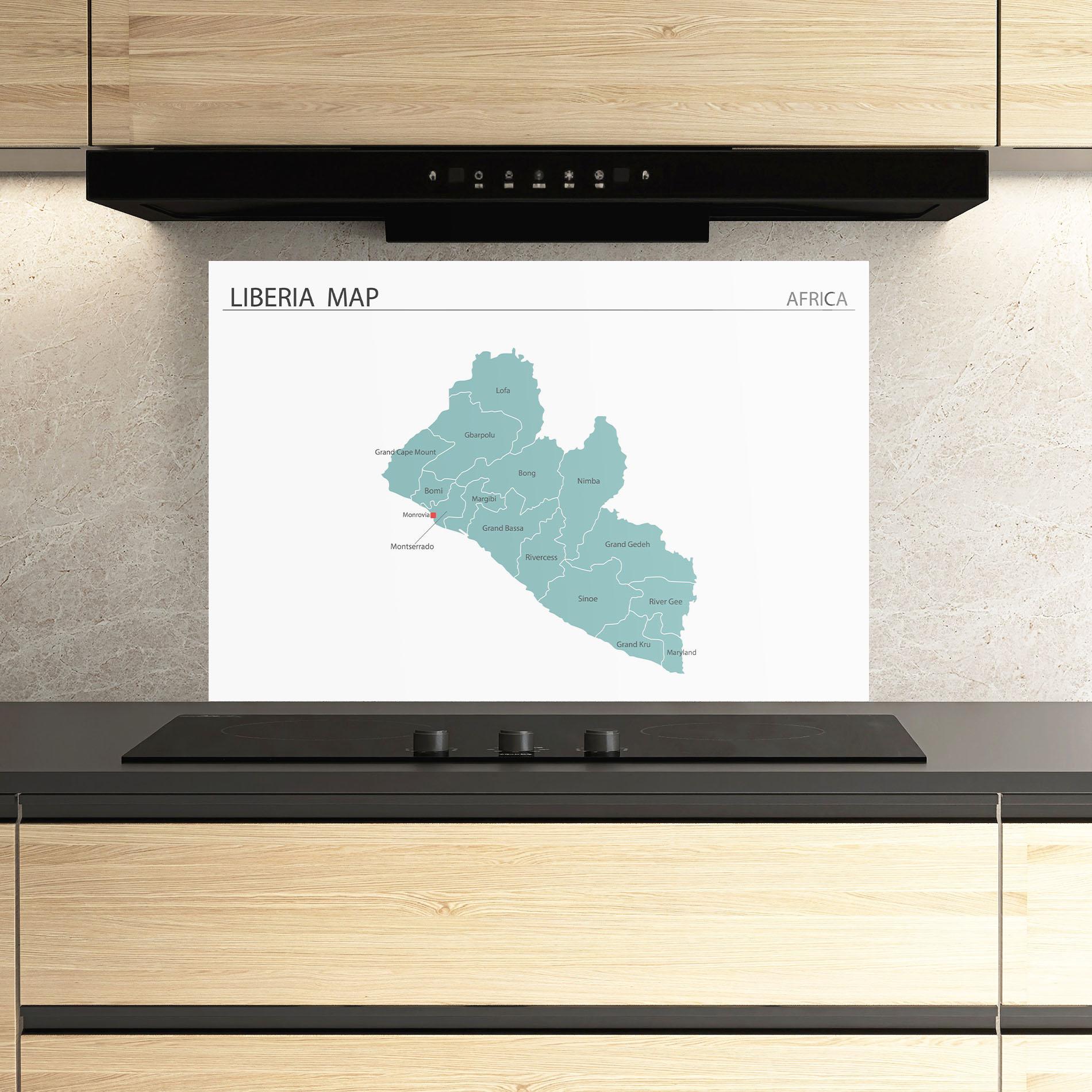 Panou Sticla Bucatarie Liberia Map mockup 3