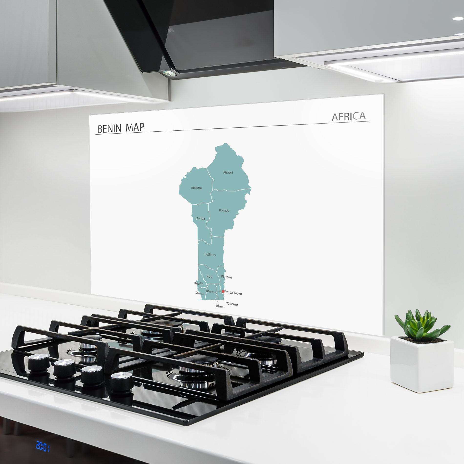 Panou Sticla Bucatarie Benin Map mockup 6