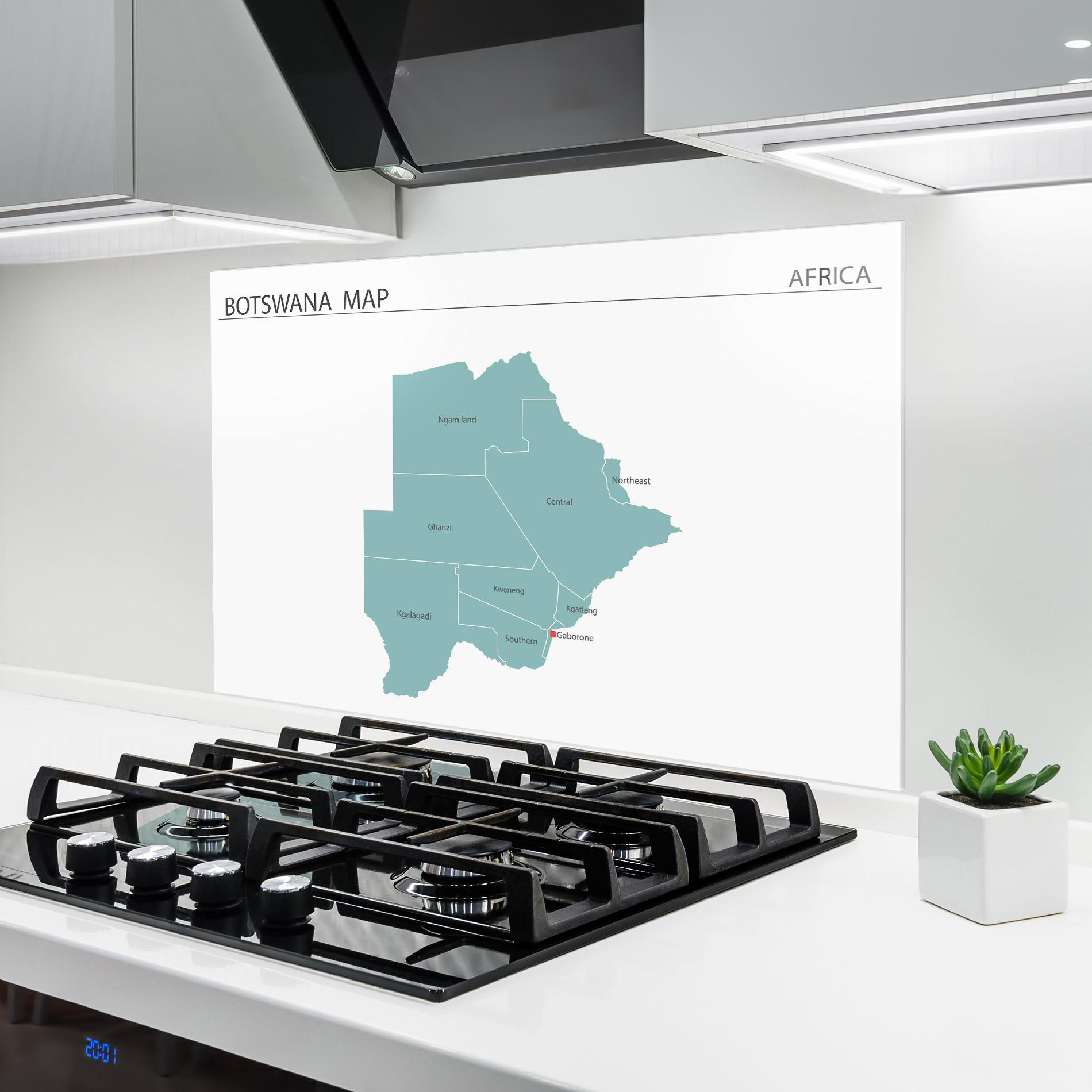 Panou Sticla Bucatarie Botswana Map mockup 6