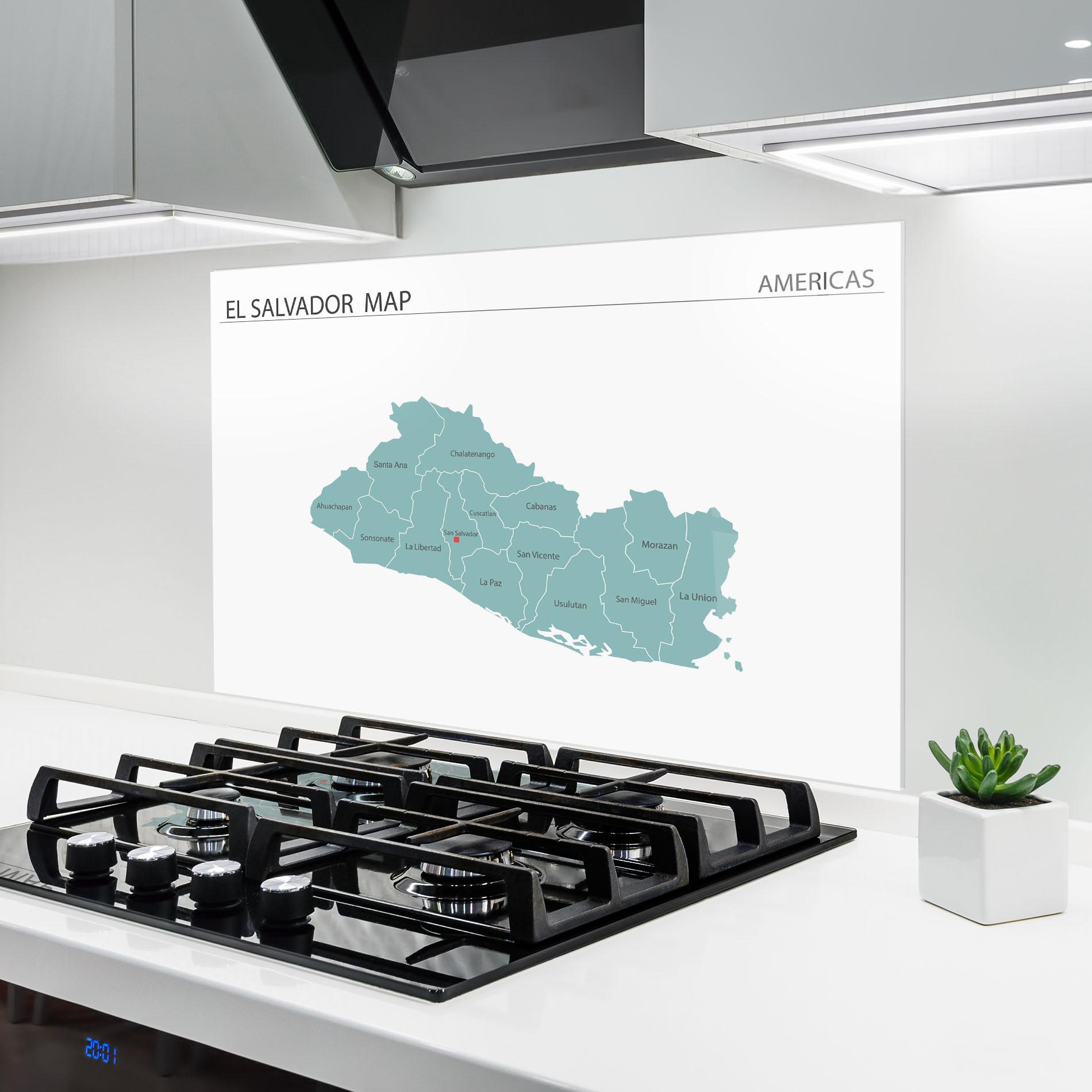 Panou Sticla Bucatarie El Salvador Map mockup 6
