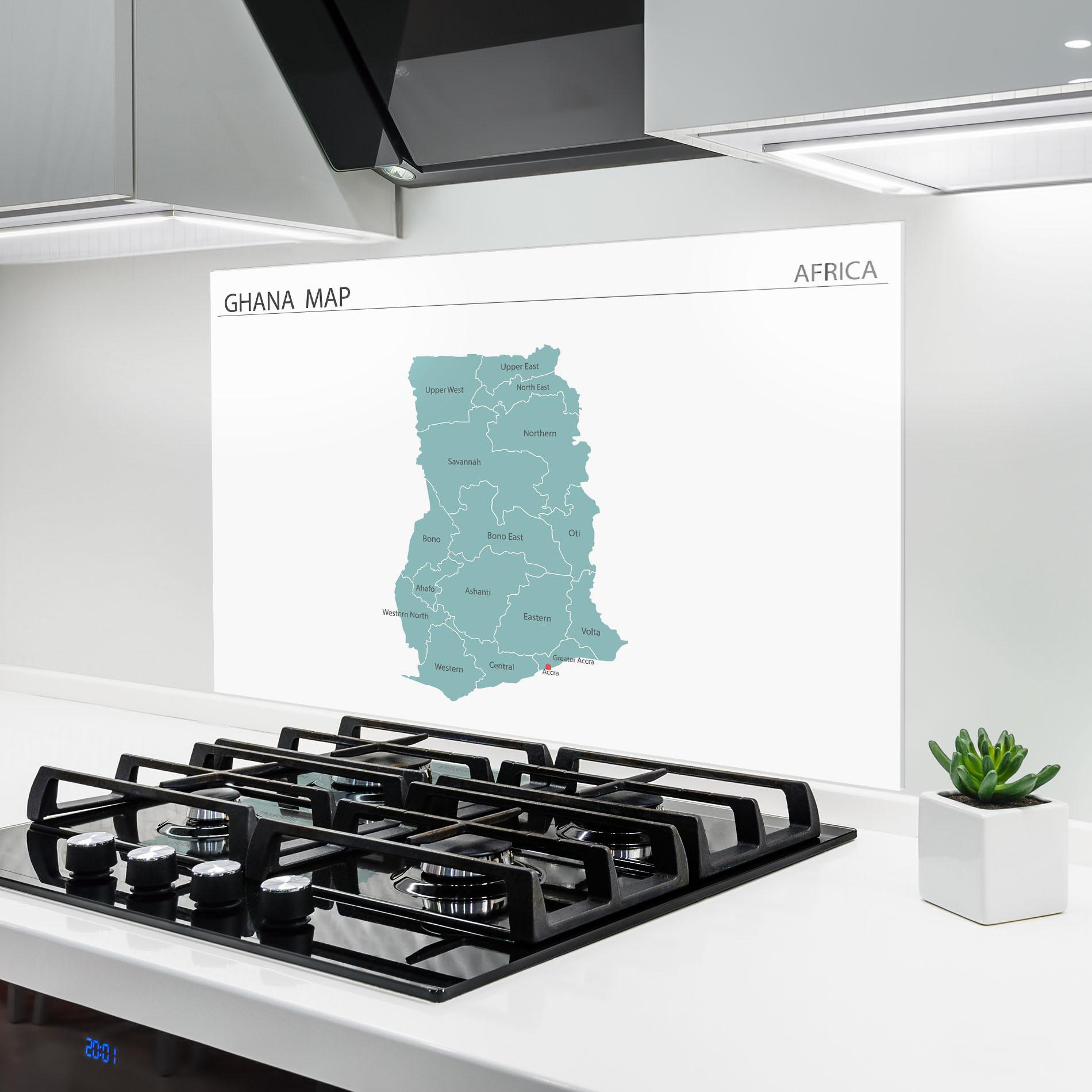 Panou Sticla Bucatarie Ghana Map mockup 6