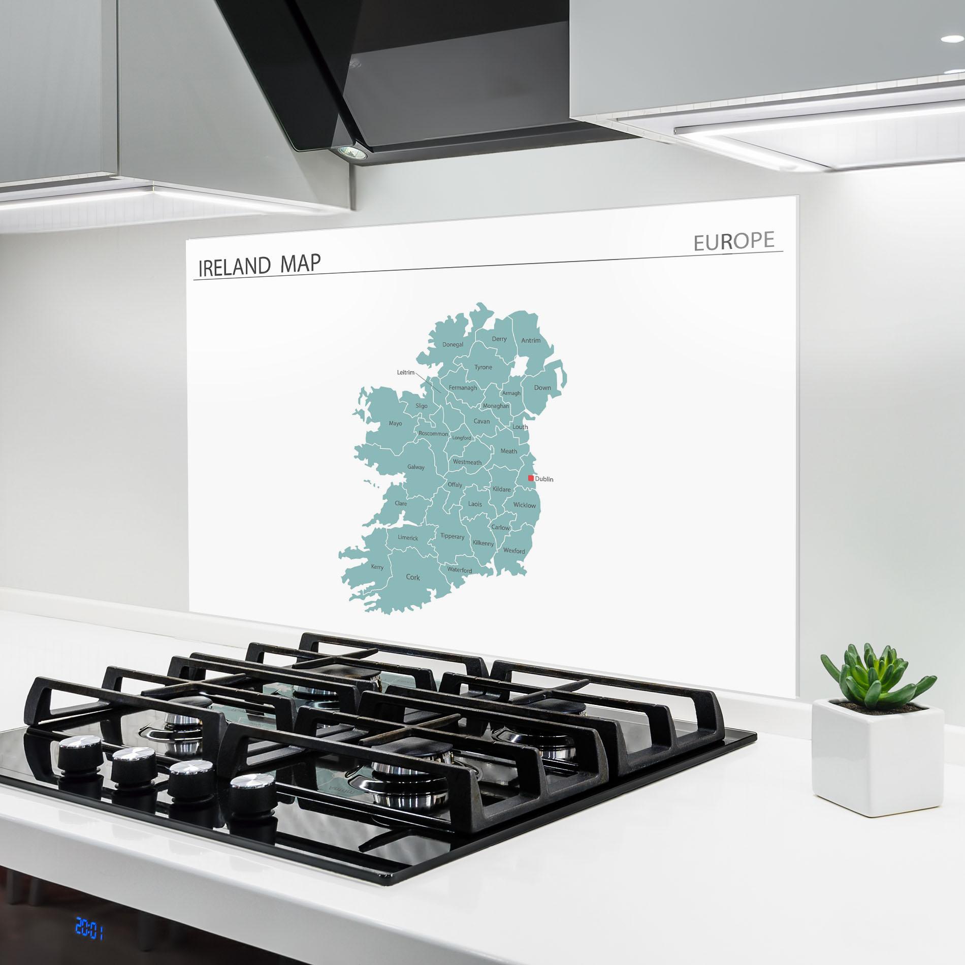 Panou Sticla Bucatarie Ireland Map mockup 6