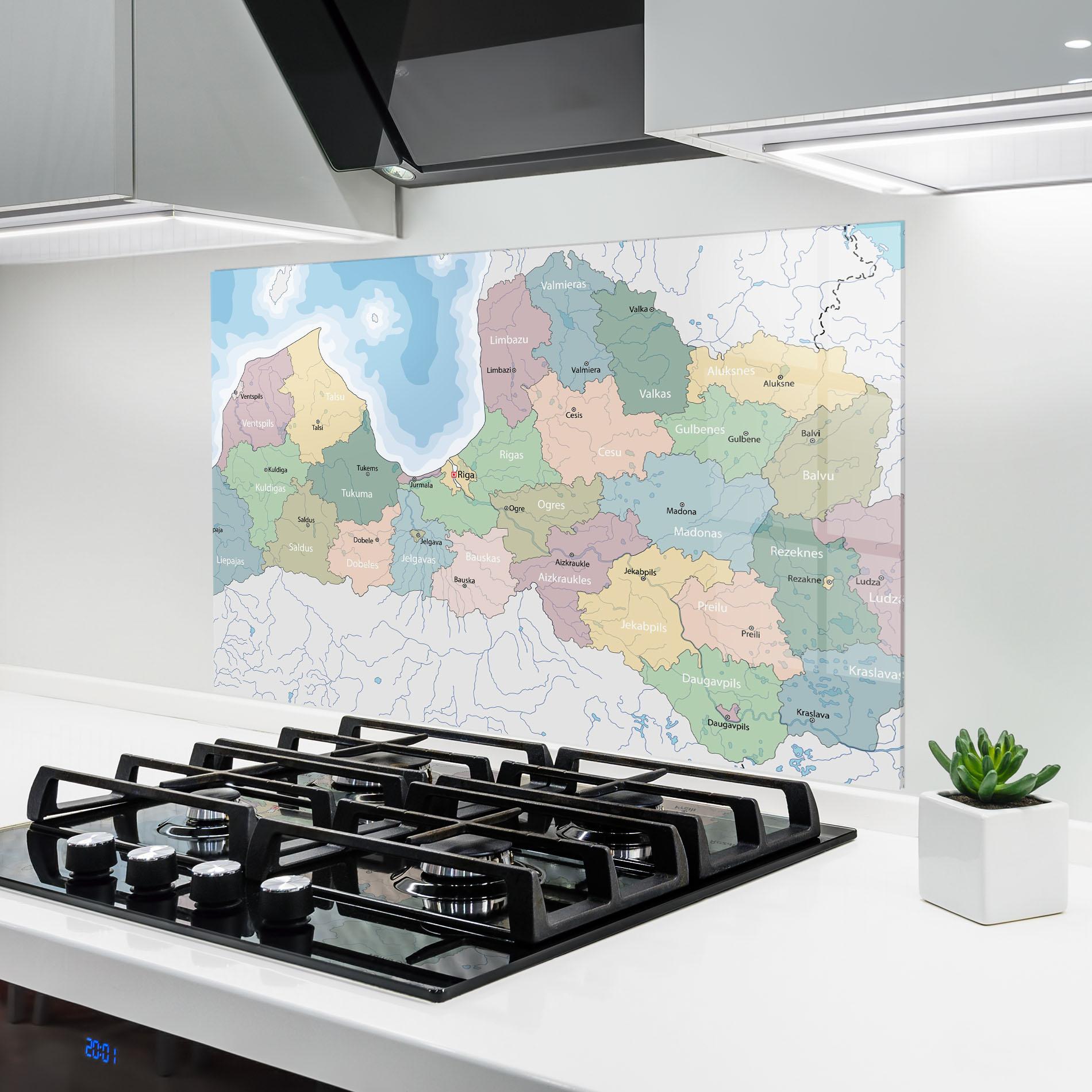 Panou Sticla Bucatarie Latvia Color Map mockup 6