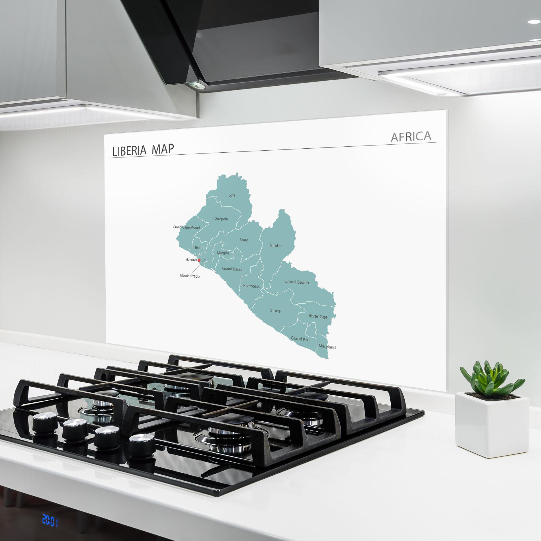 Panou Sticla Bucatarie Liberia Map mockup 6