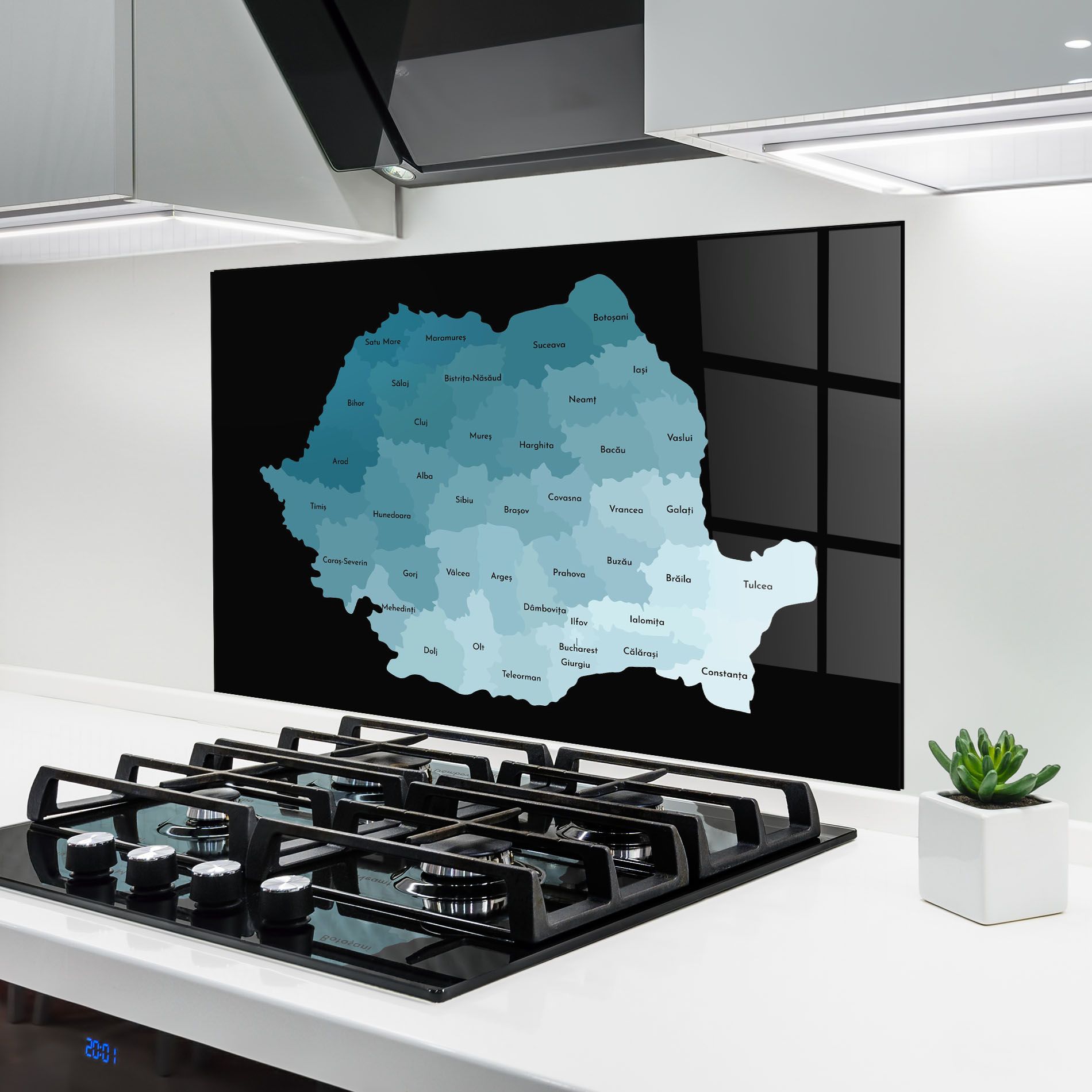 Romania Blue Map mockup 6