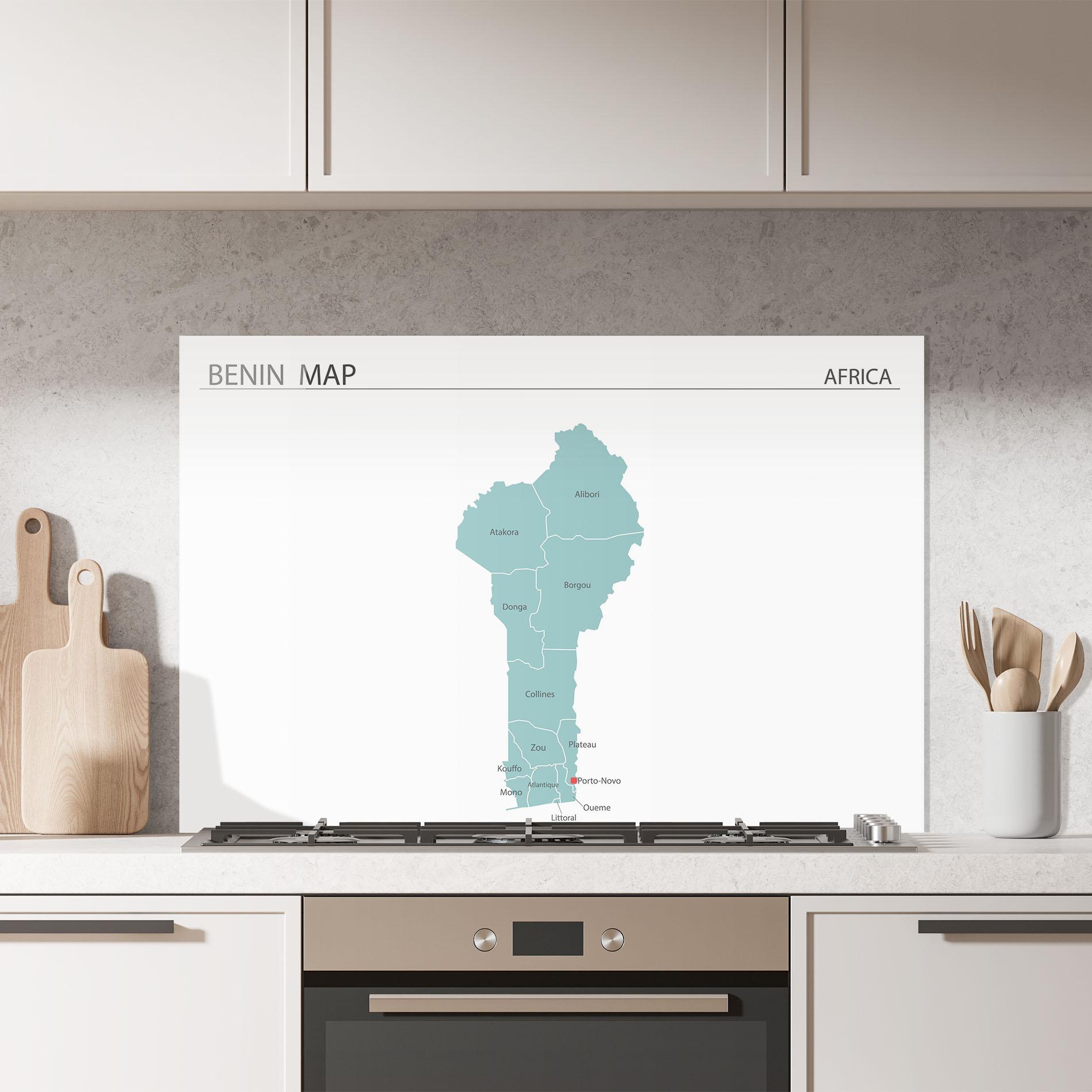 Panou Sticla Bucatarie Benin Map mockup 7
