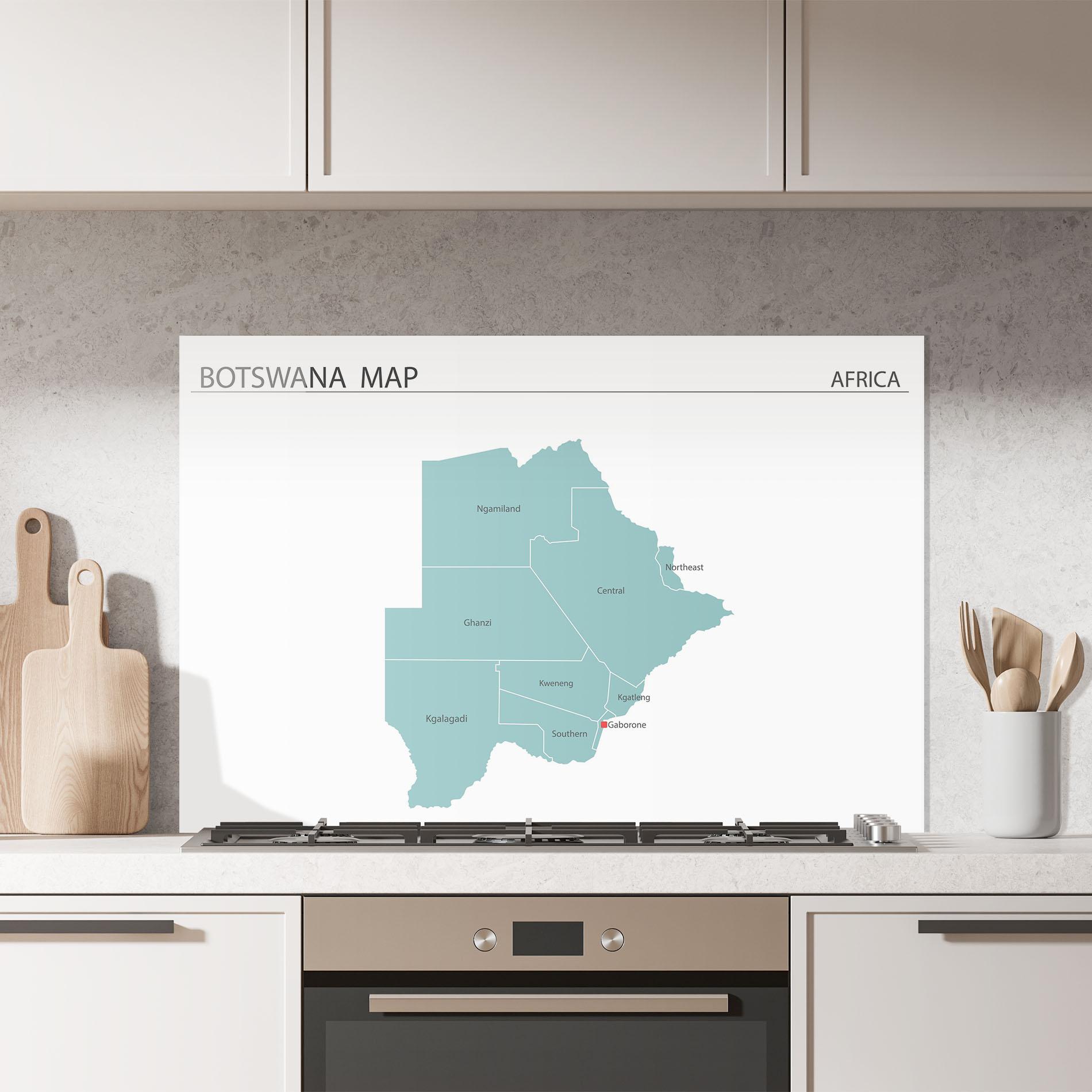 Panou Sticla Bucatarie Botswana Map mockup 7