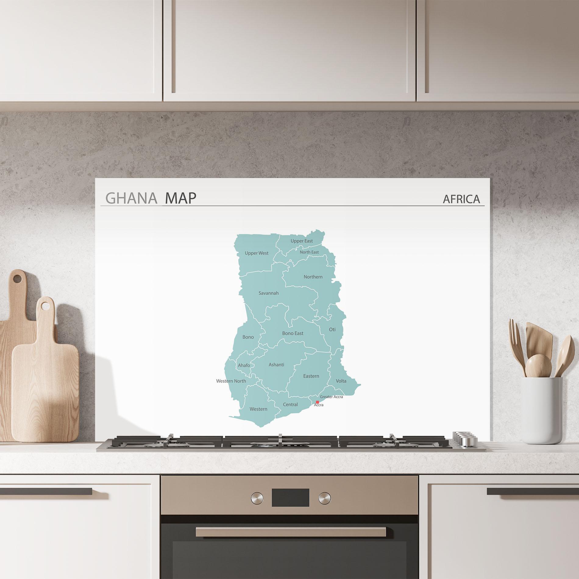 Panou Sticla Bucatarie Ghana Map mockup 7