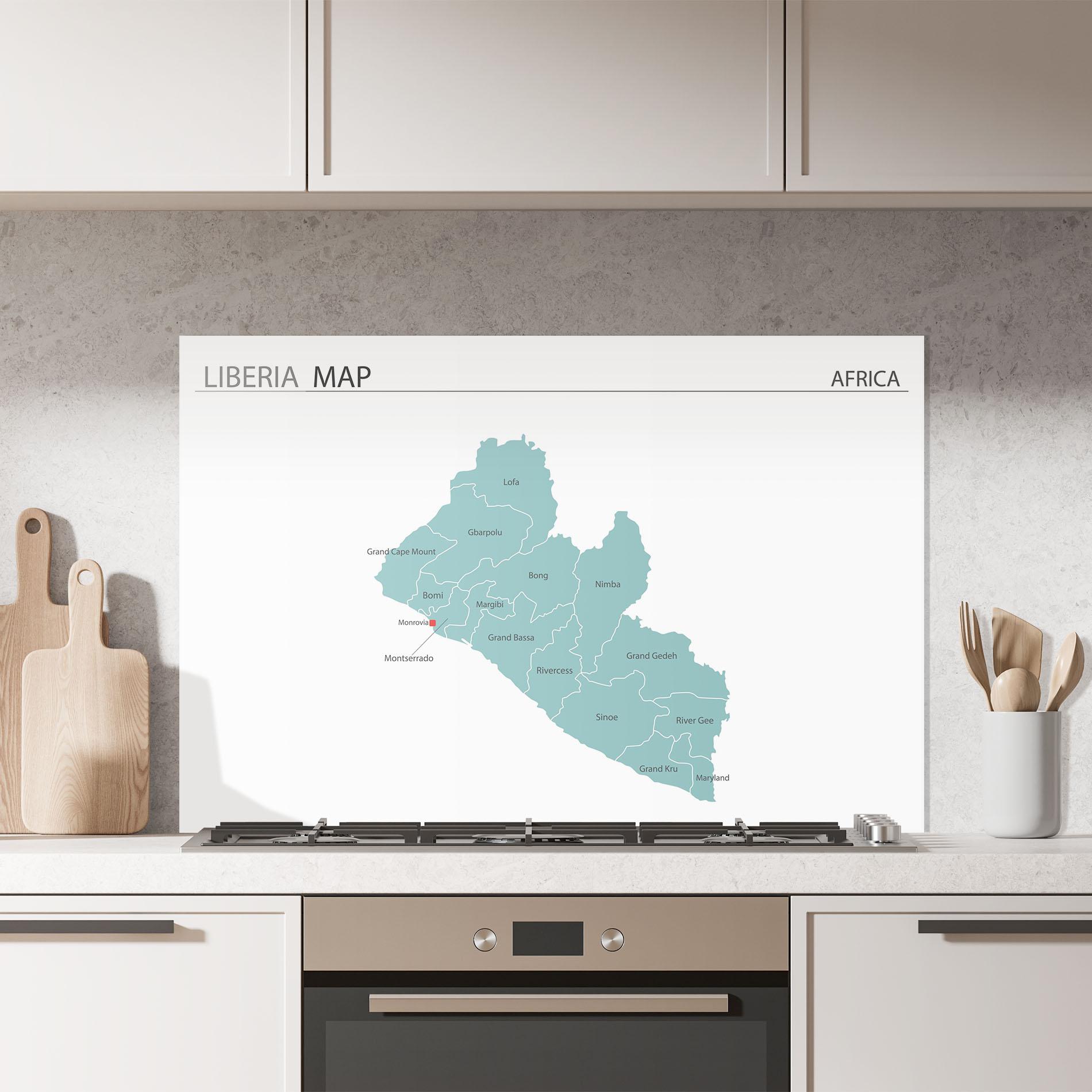 Panou Sticla Bucatarie Liberia Map mockup 7