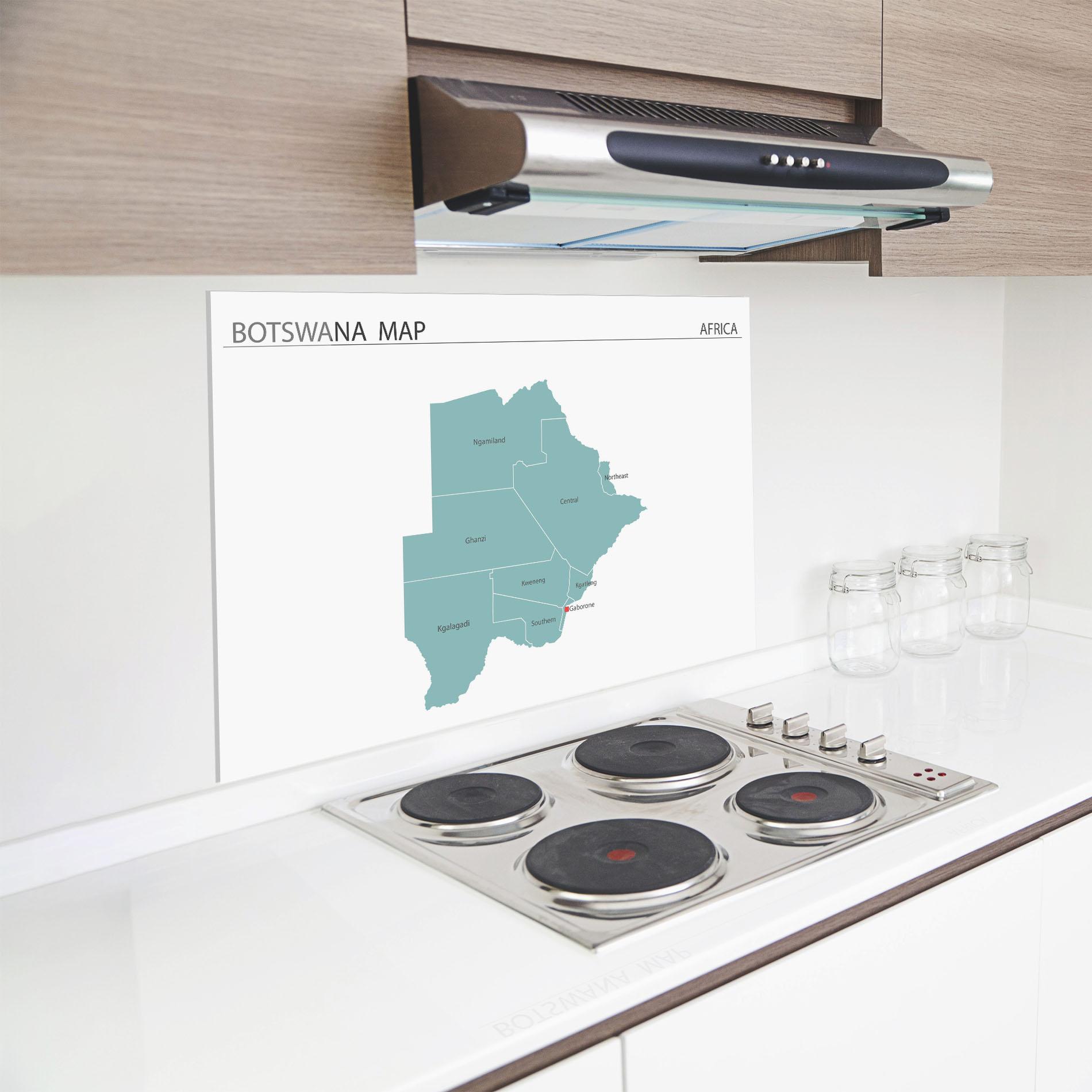 Panou Sticla Bucatarie Botswana Map mockup 8