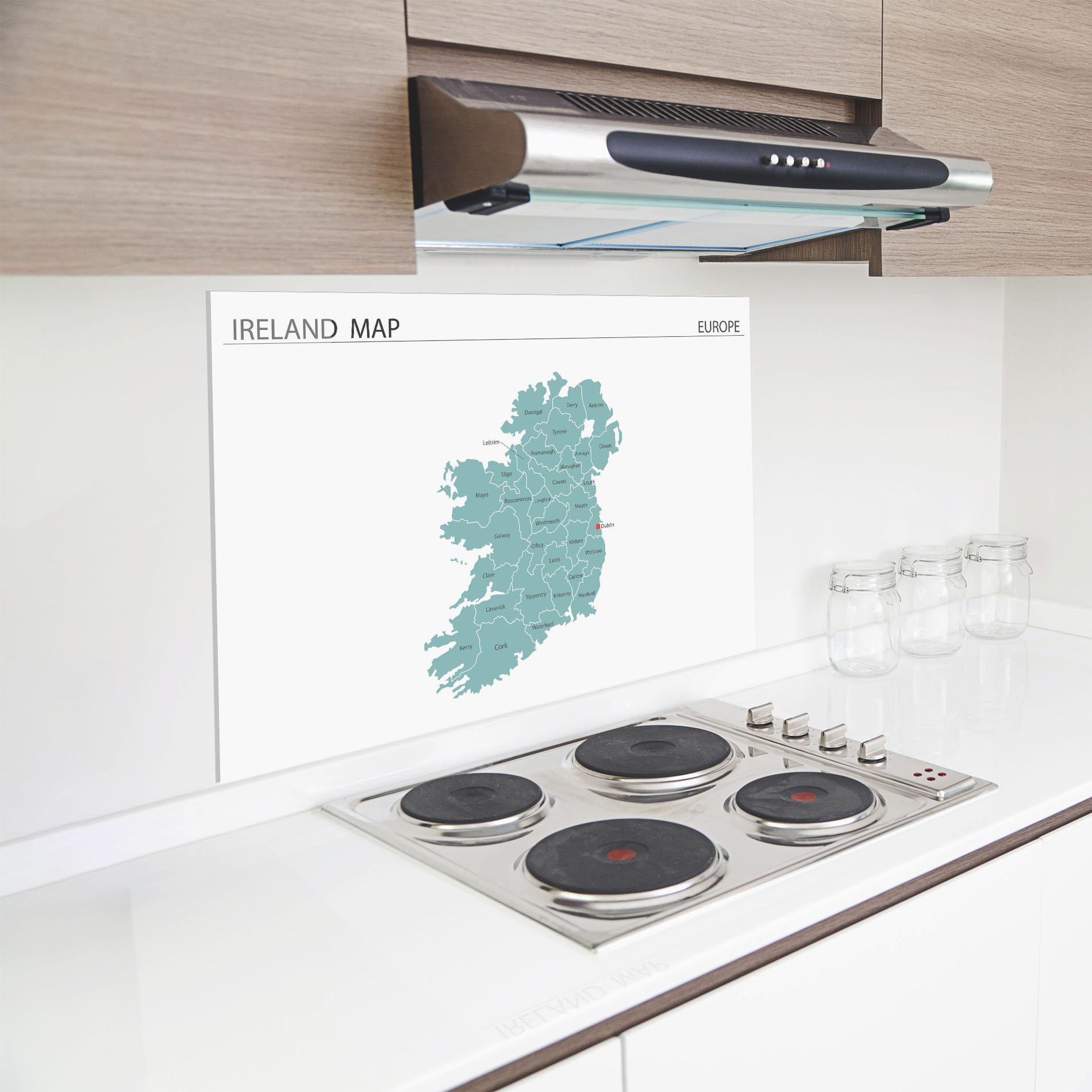 Panou Sticla Bucatarie Ireland Map mockup 8