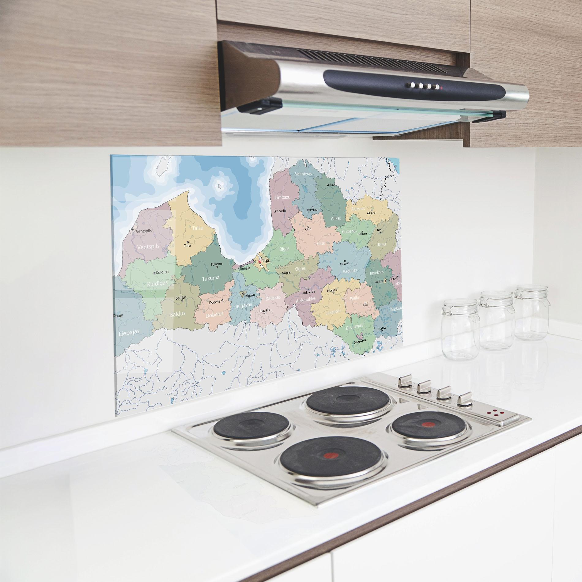 Panou Sticla Bucatarie Latvia Color Map mockup 8