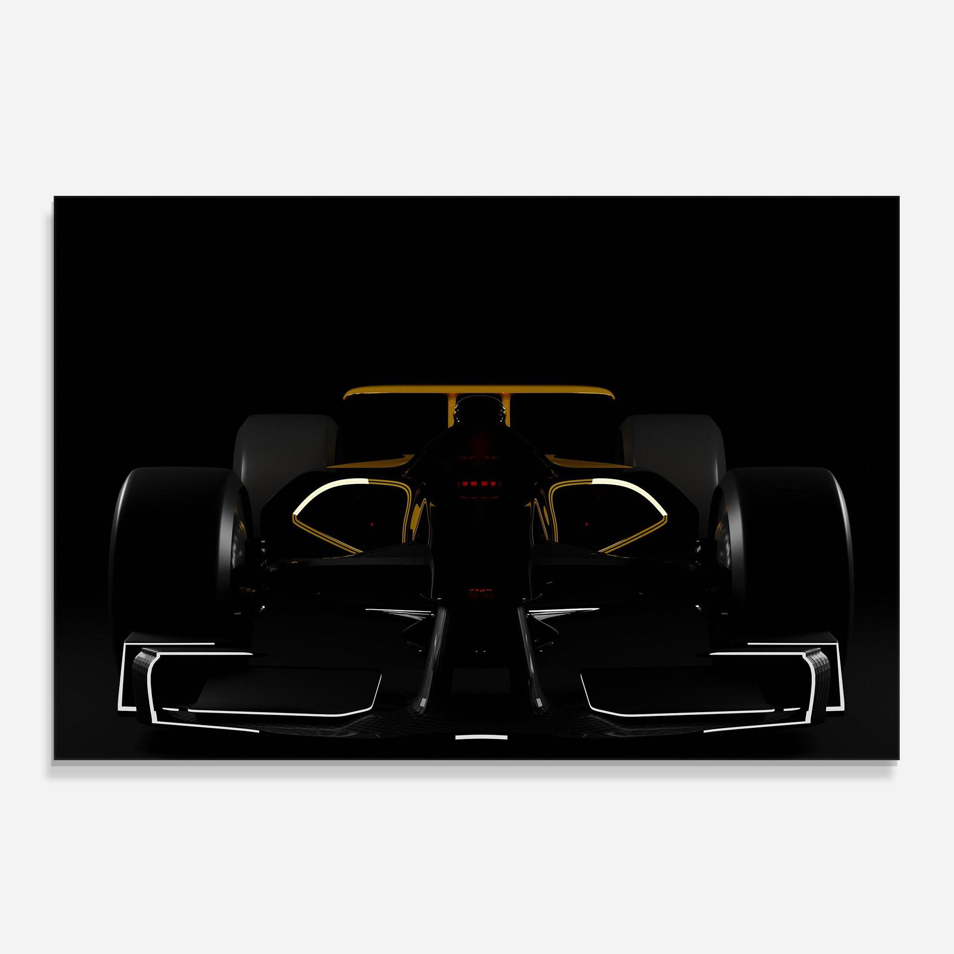 Panou Sticla Bucatarie Dark F1 Car mockup 0