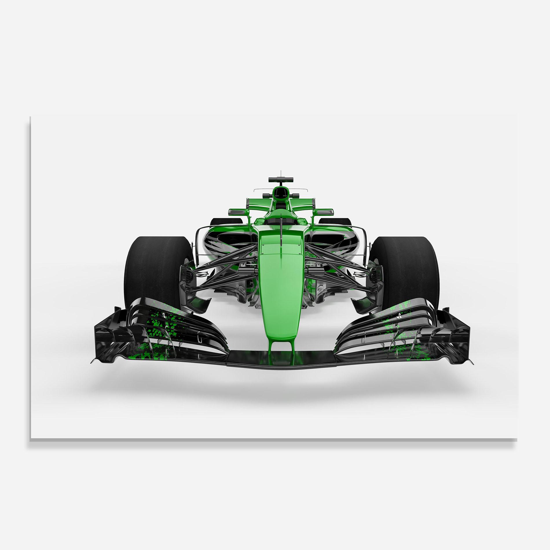 Panou Sticla Bucatarie Green F1 Car mockup 0
