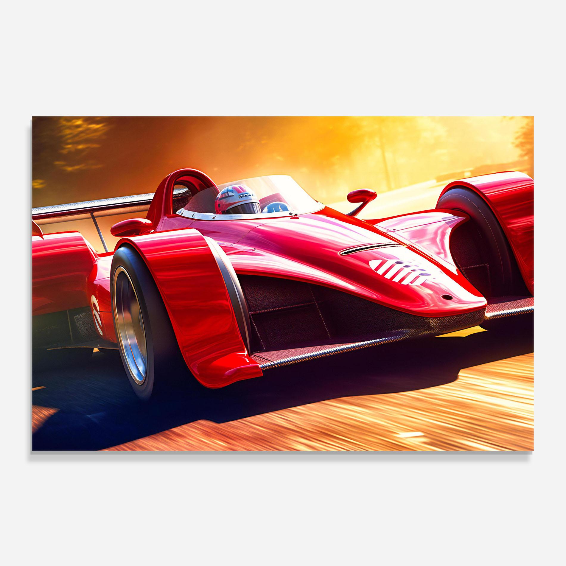 Panou Sticla Bucatarie Red Race Car mockup 0