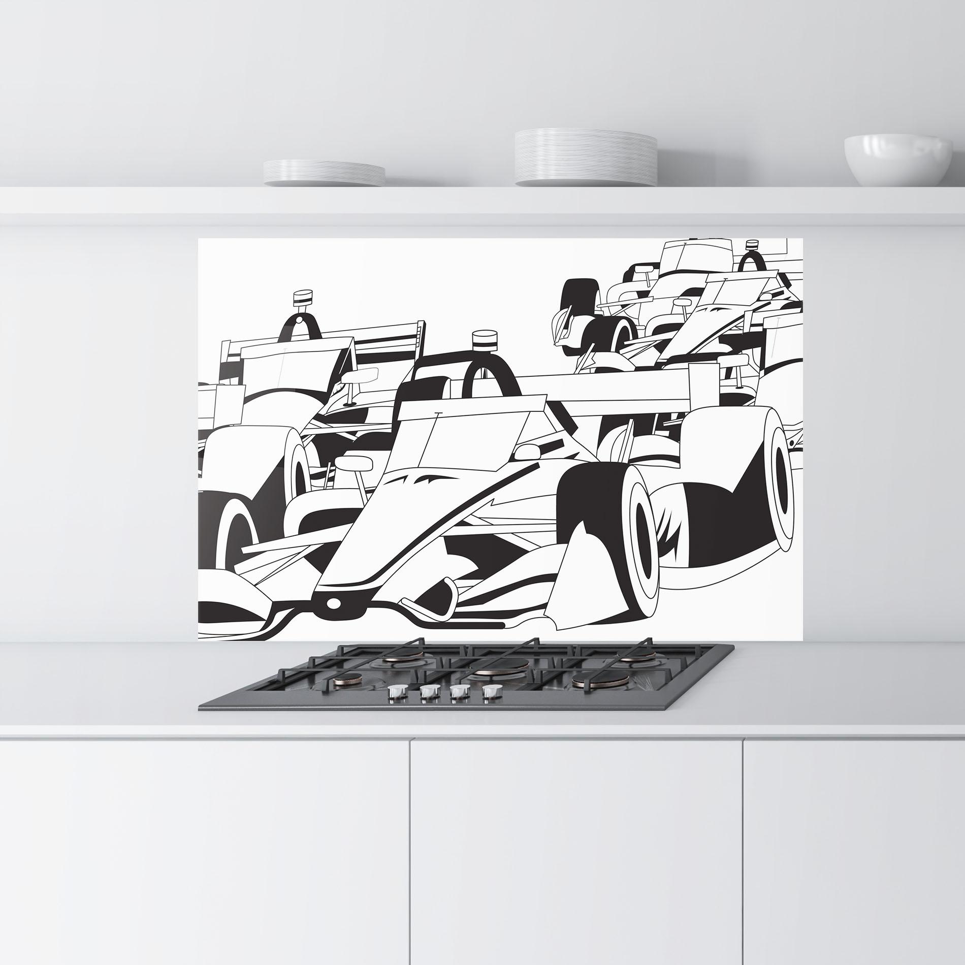 Panou Sticla Bucatarie Grand Prix Cars mockup 9