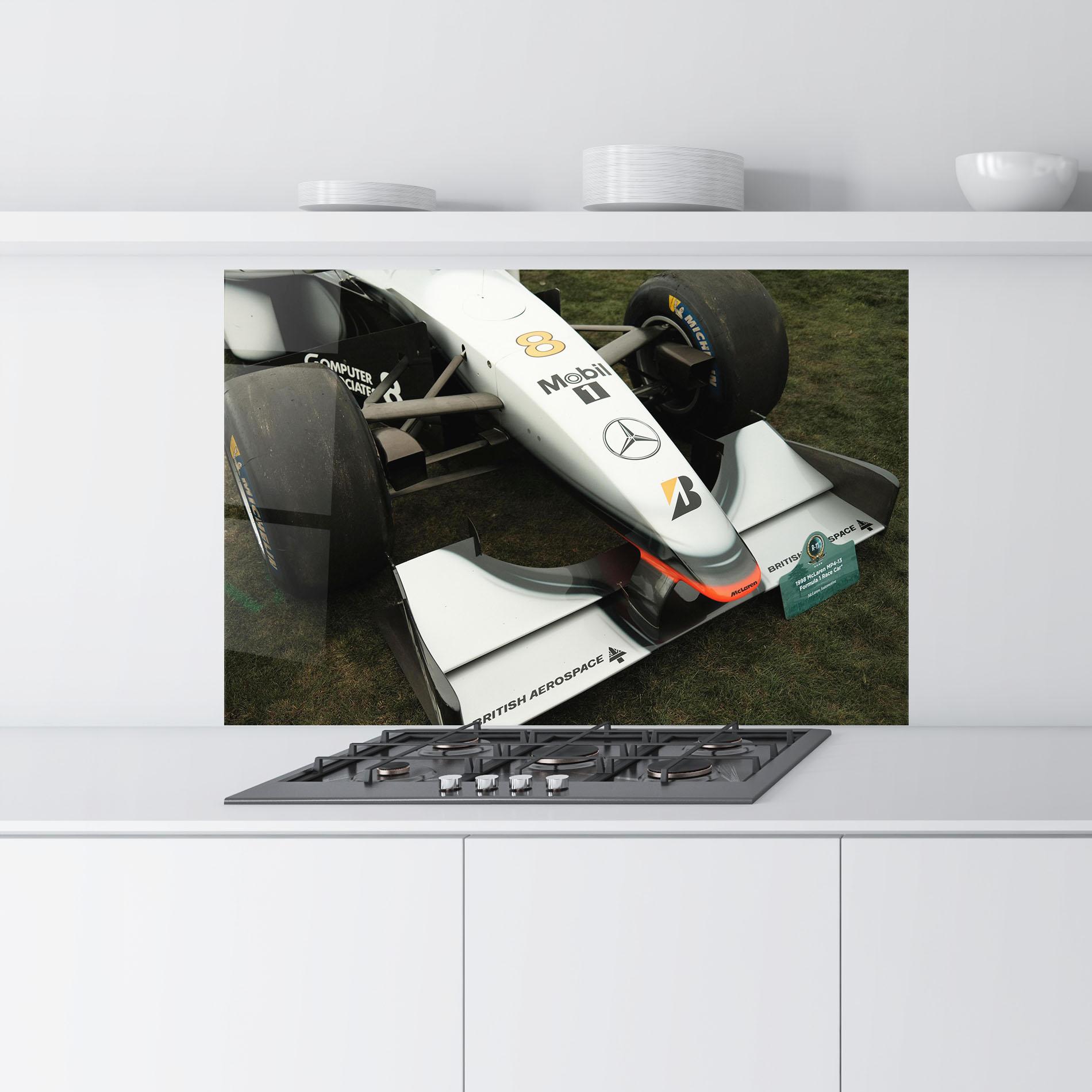 Panou Sticla Bucatarie White F1 Car mockup 9