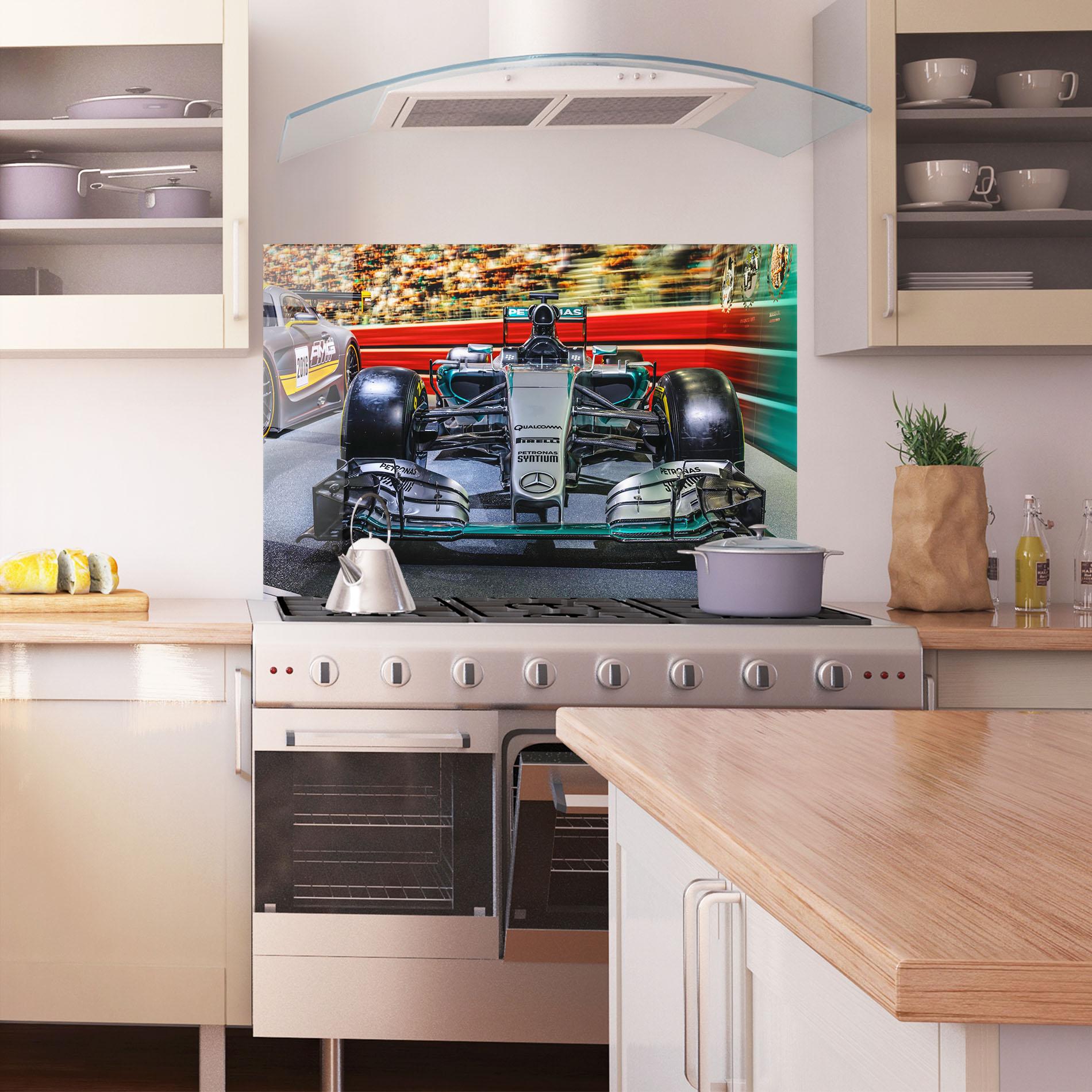 Panou Sticla Bucatarie Black Green F1 mockup 1