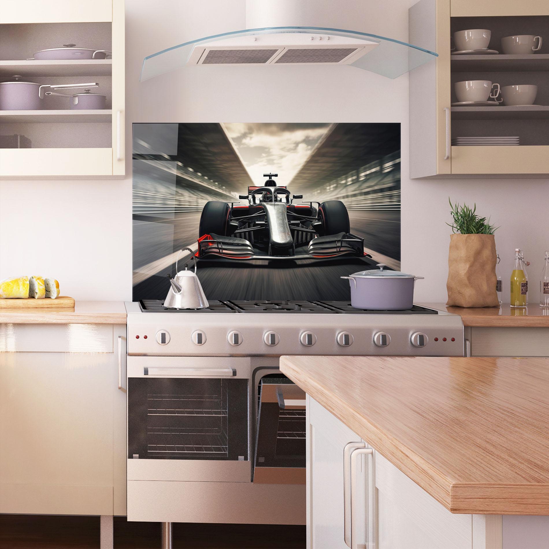 Panou Sticla Bucatarie Black Red F1 mockup 1