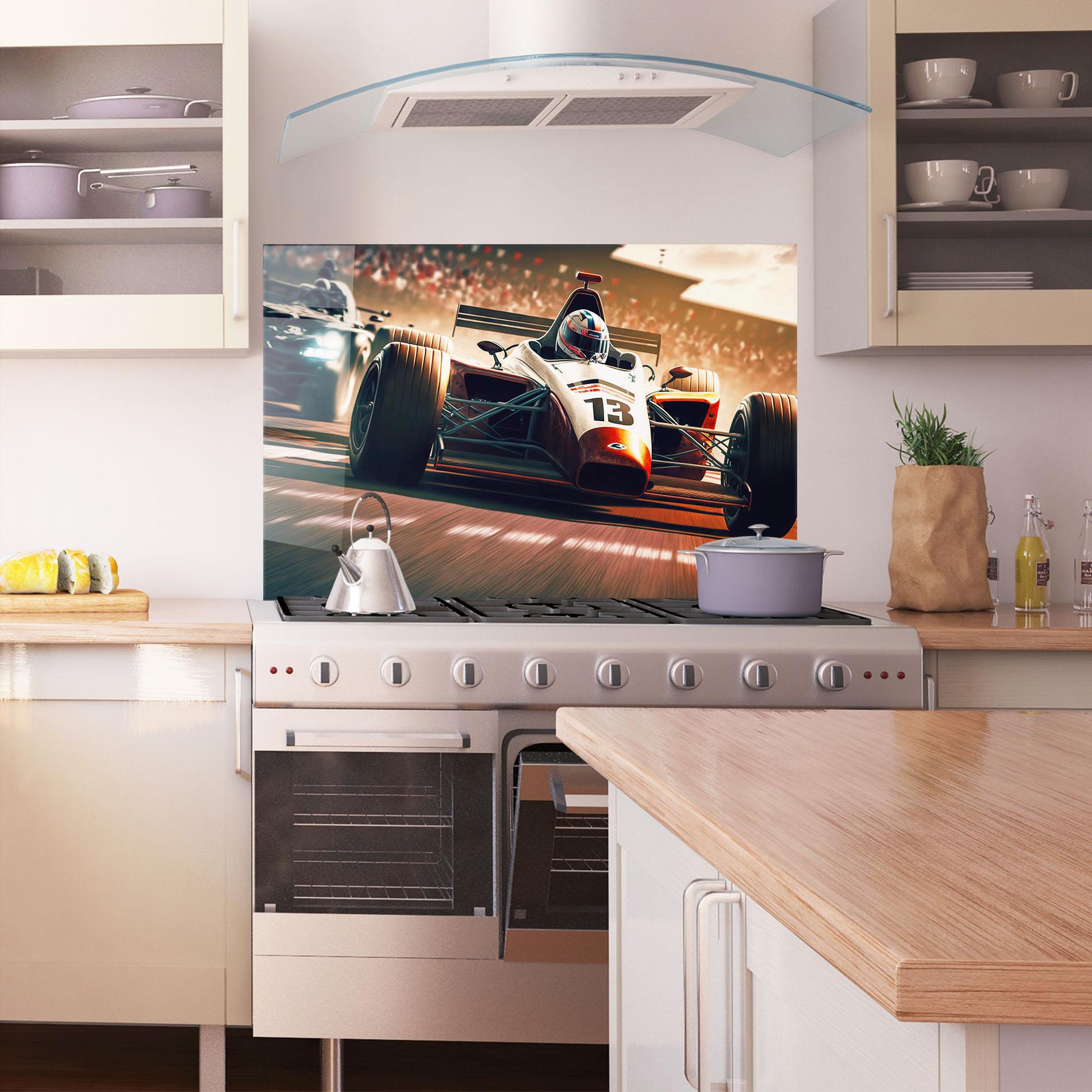 Panou Sticla Bucatarie Formula 1 Racing mockup 1