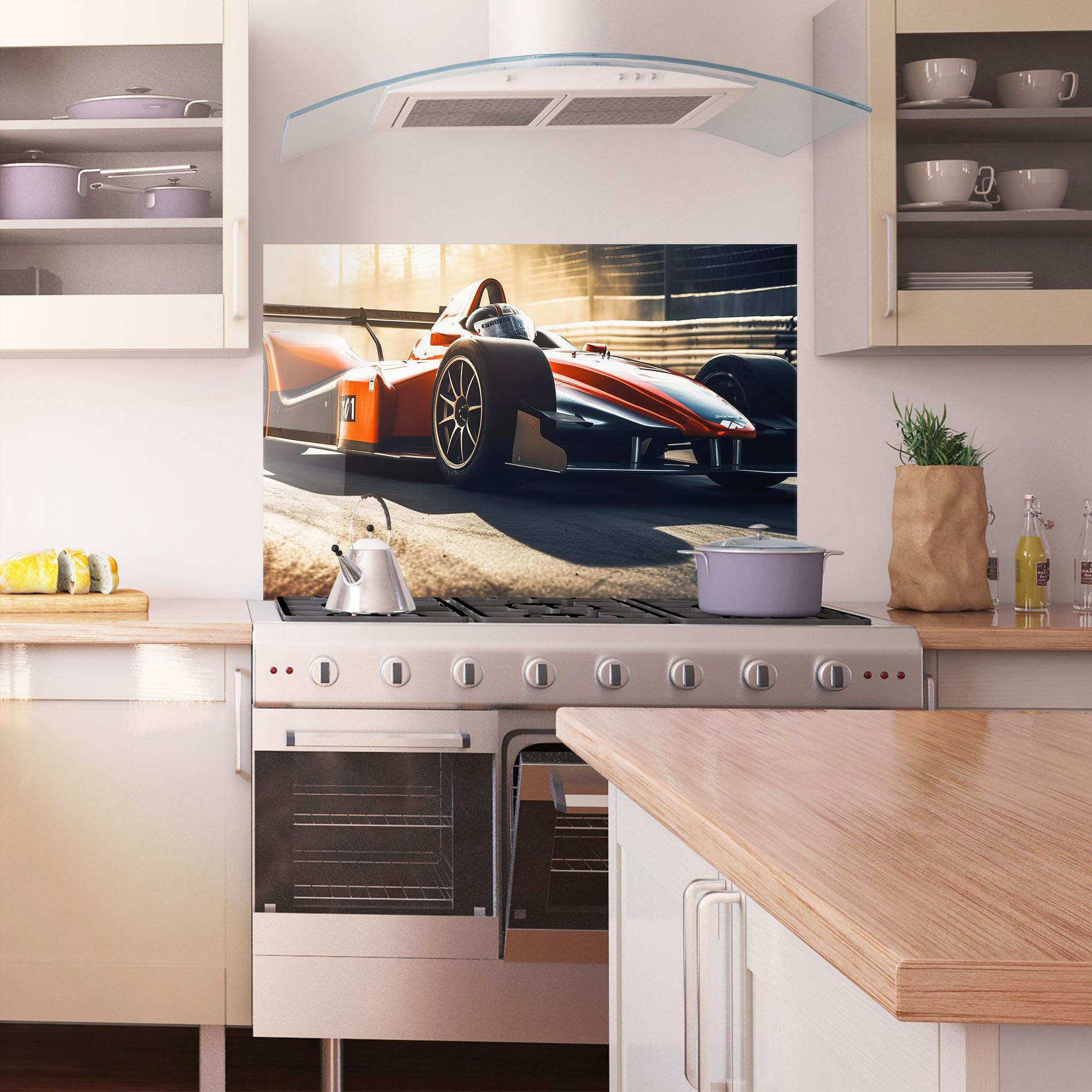Panou Sticla Bucatarie Orange Sport F1 mockup 1