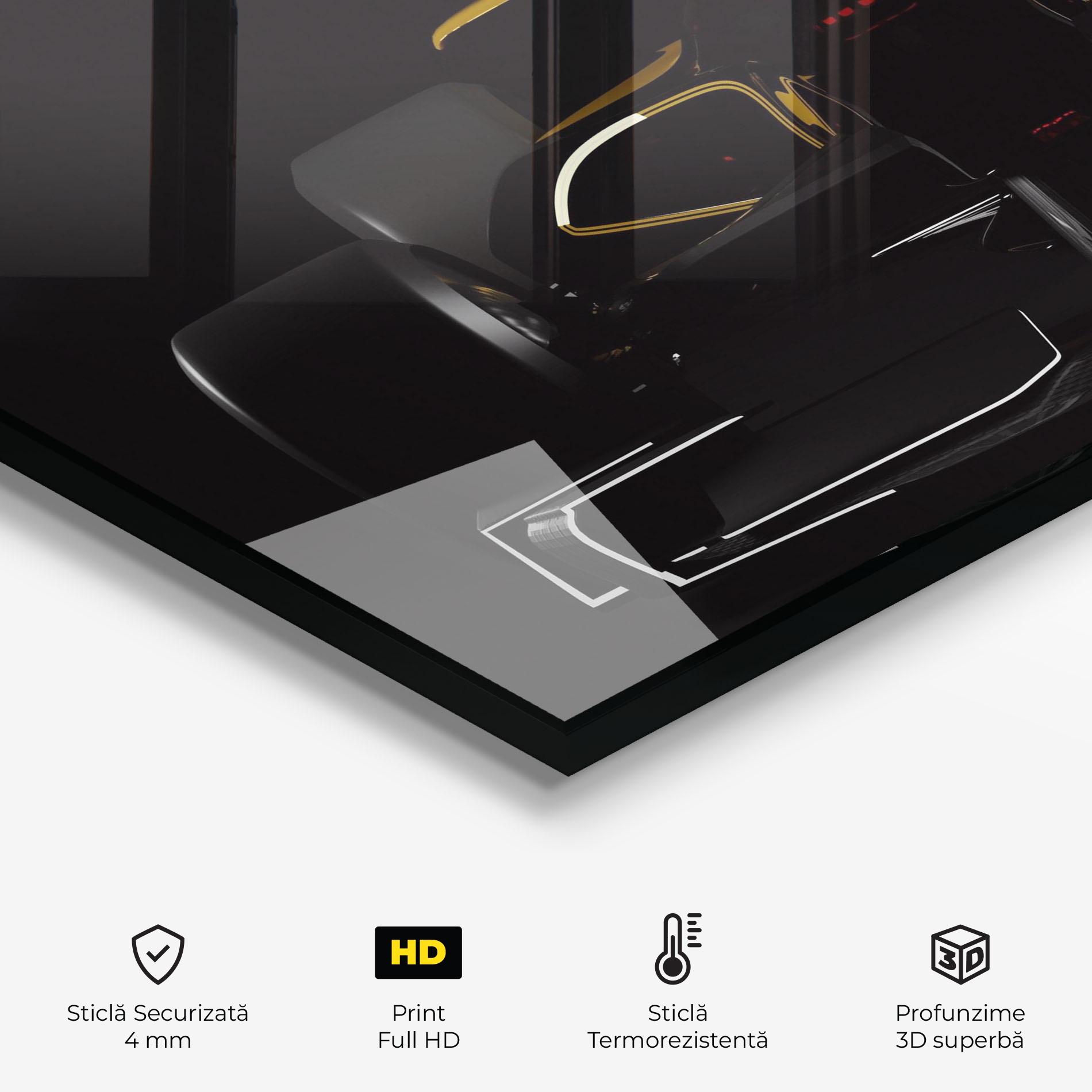 Panou Sticla Bucatarie Dark F1 Car mockup 2