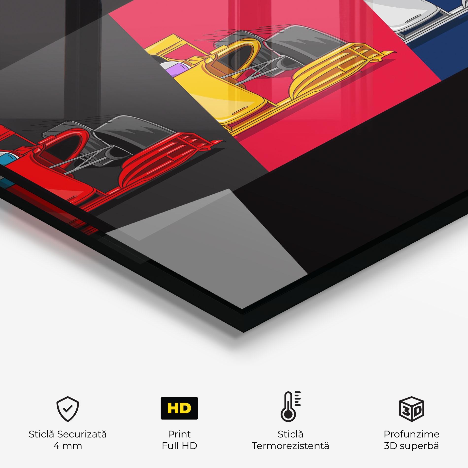 Panou Sticla Bucatarie F1 Cars mockup 2