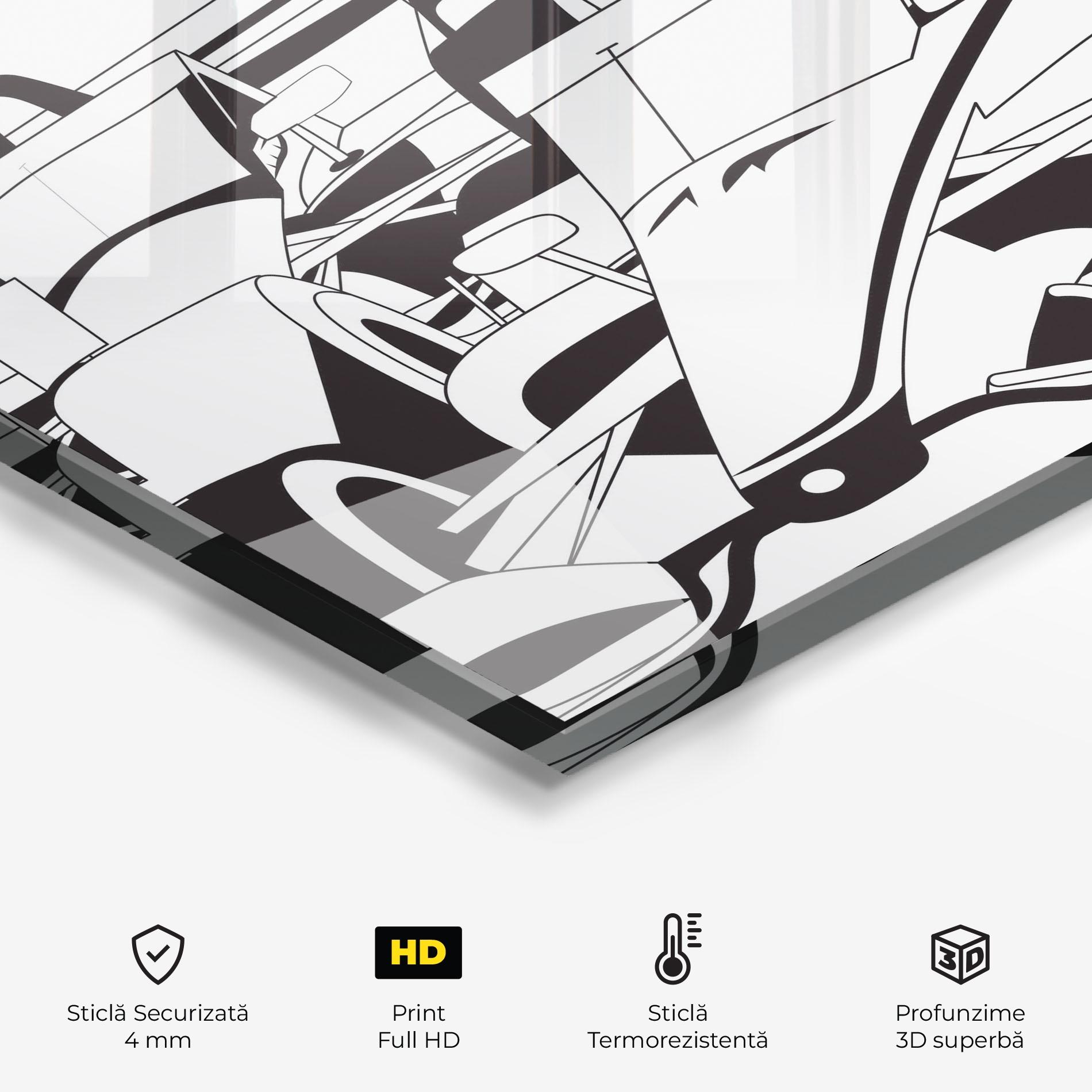 Panou Sticla Bucatarie Grand Prix Cars mockup 2