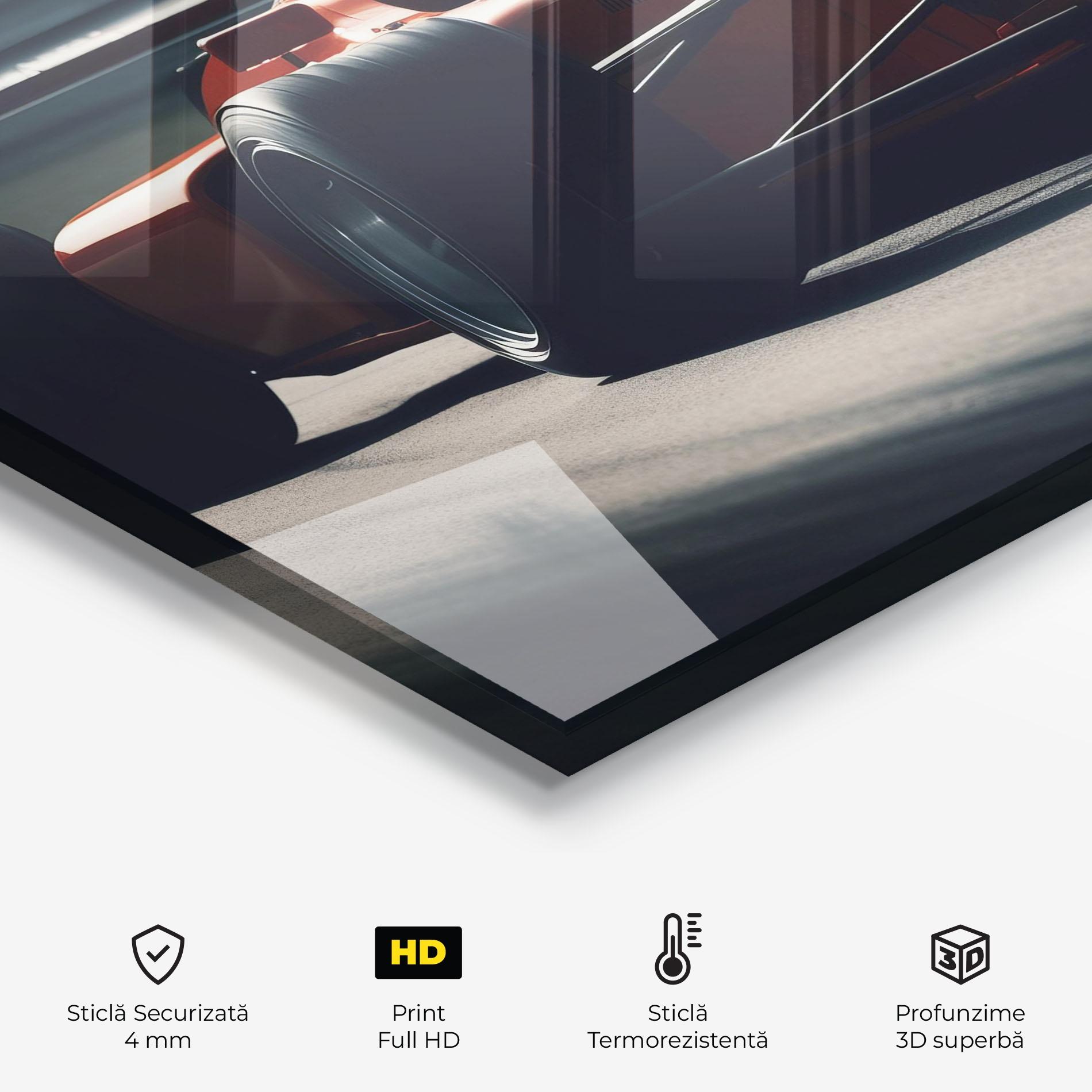 Panou Sticla Bucatarie Orange Car F1 mockup 2