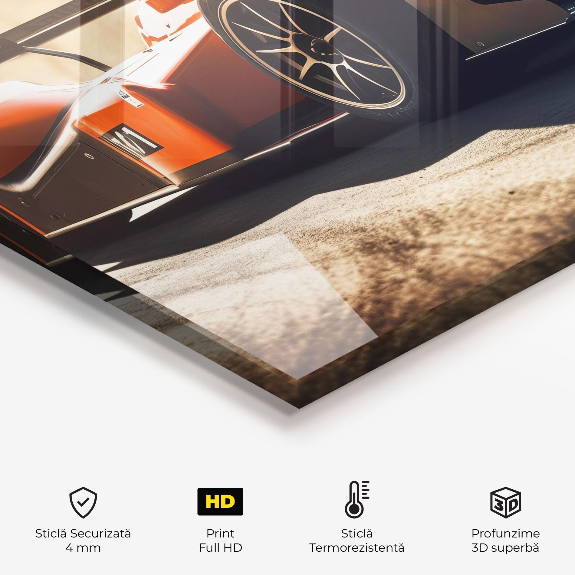 Panou Sticla Bucatarie Orange Sport F1 mockup 2