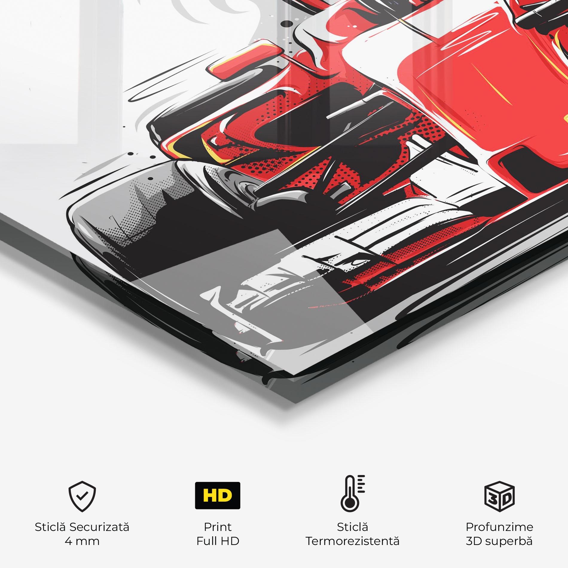 Panou Sticla Bucatarie Red F1 Car Art mockup 2