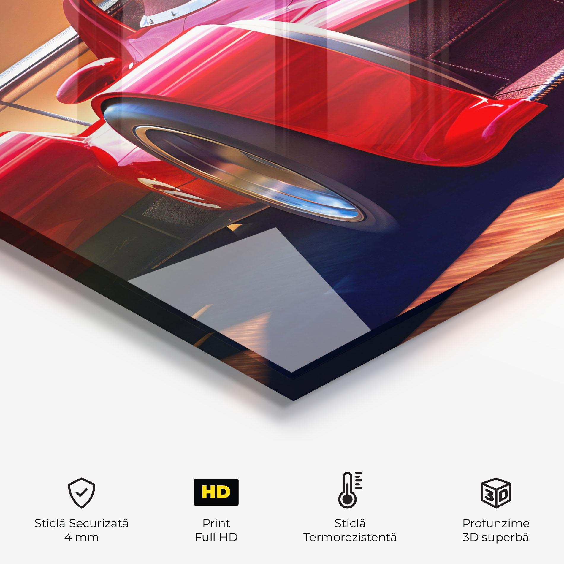 Panou Sticla Bucatarie Red Race Car mockup 2