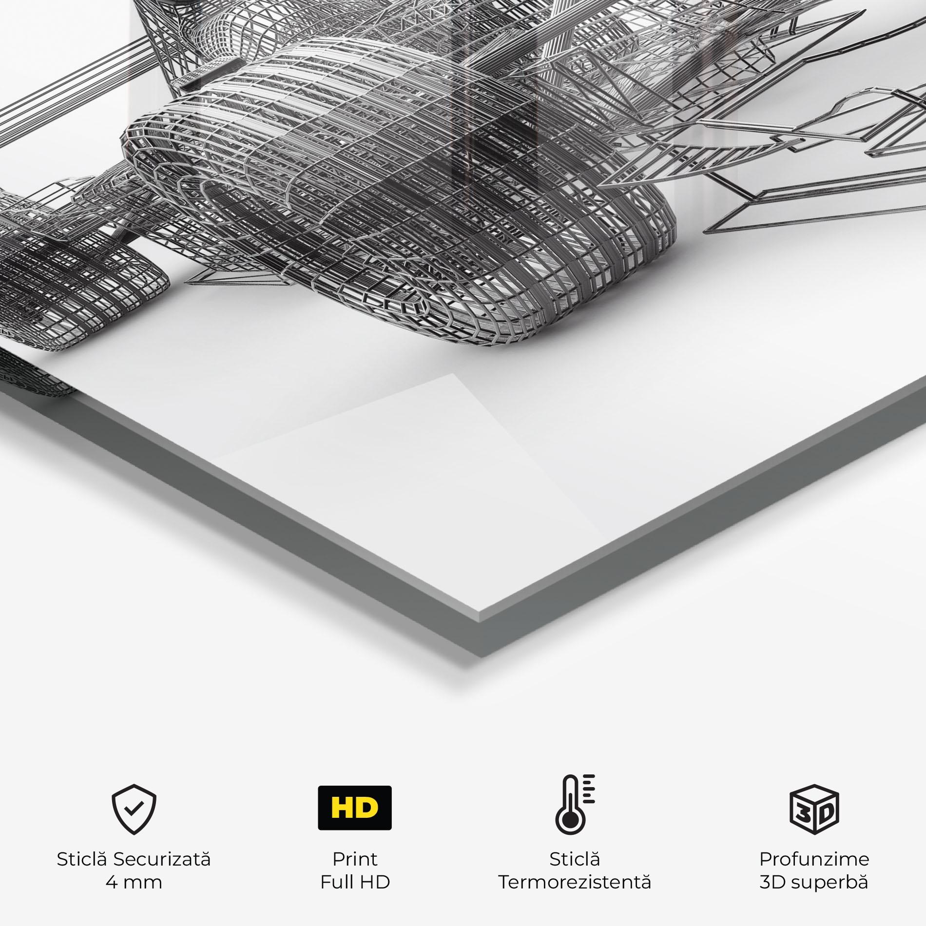 Panou Sticla Bucatarie Wireframe F1 Car mockup 2