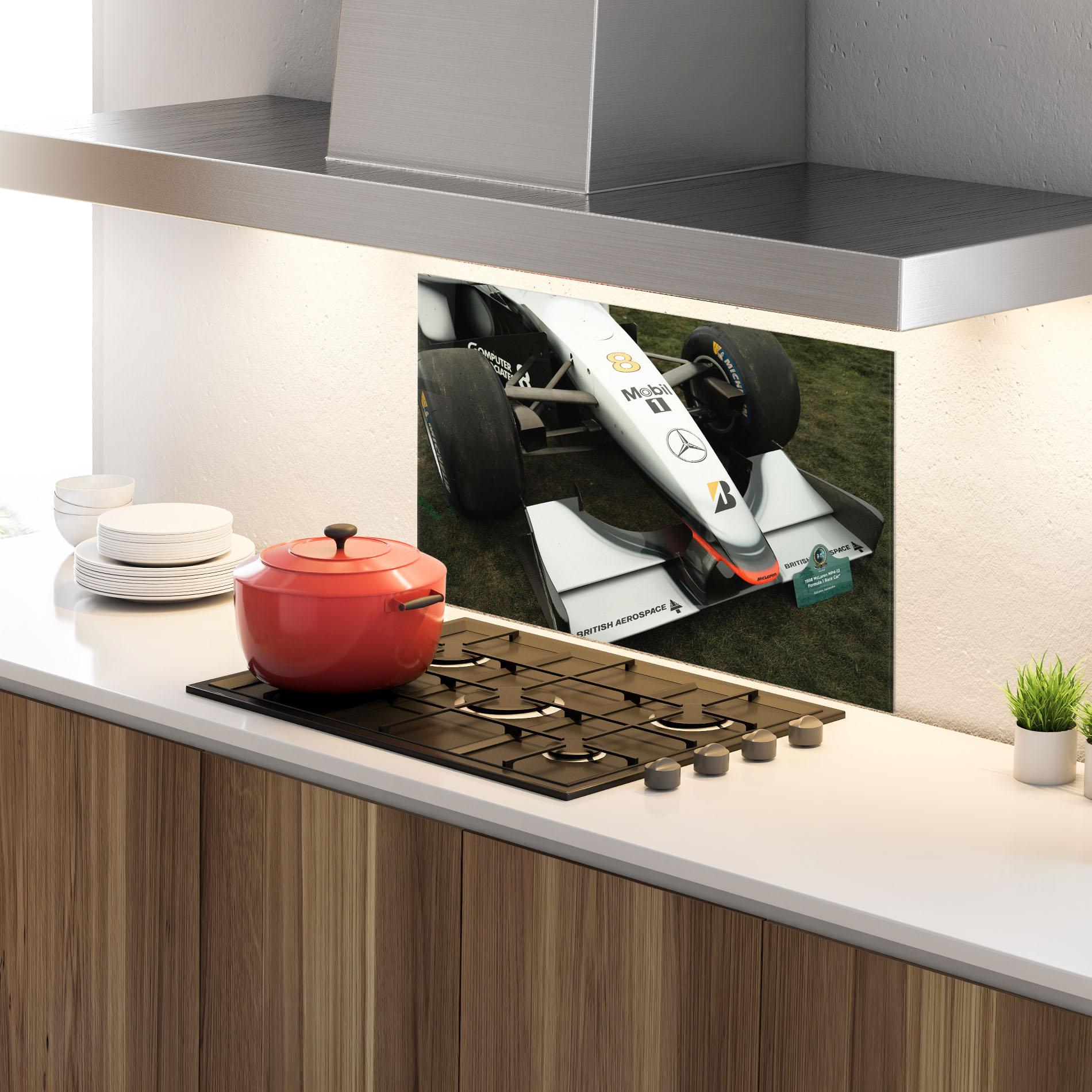 Panou Sticla Bucatarie White F1 Car mockup 4