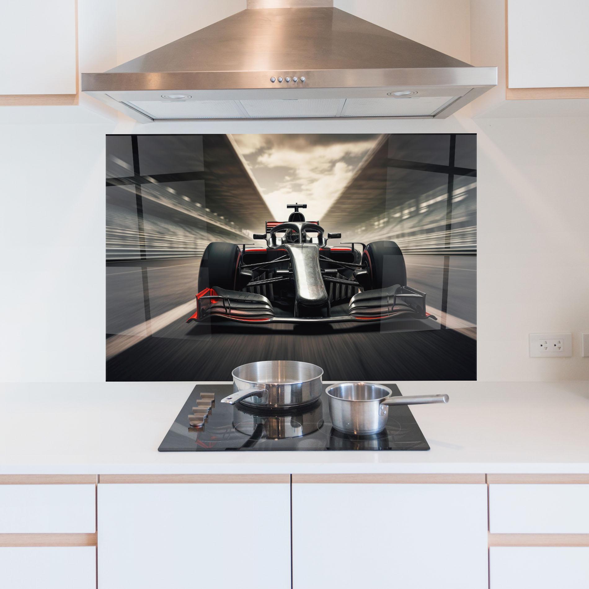 Panou Sticla Bucatarie Black Red F1 mockup 5