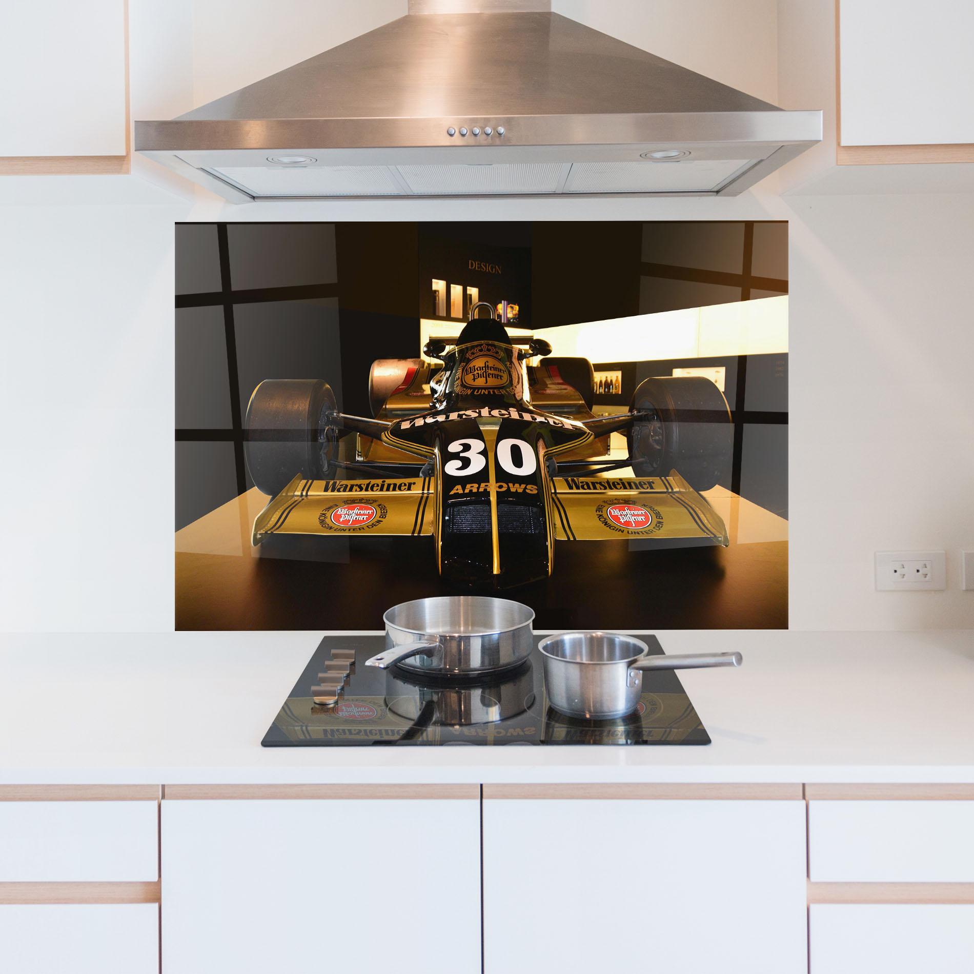 Panou Sticla Bucatarie Formula 1 Car Color mockup 5