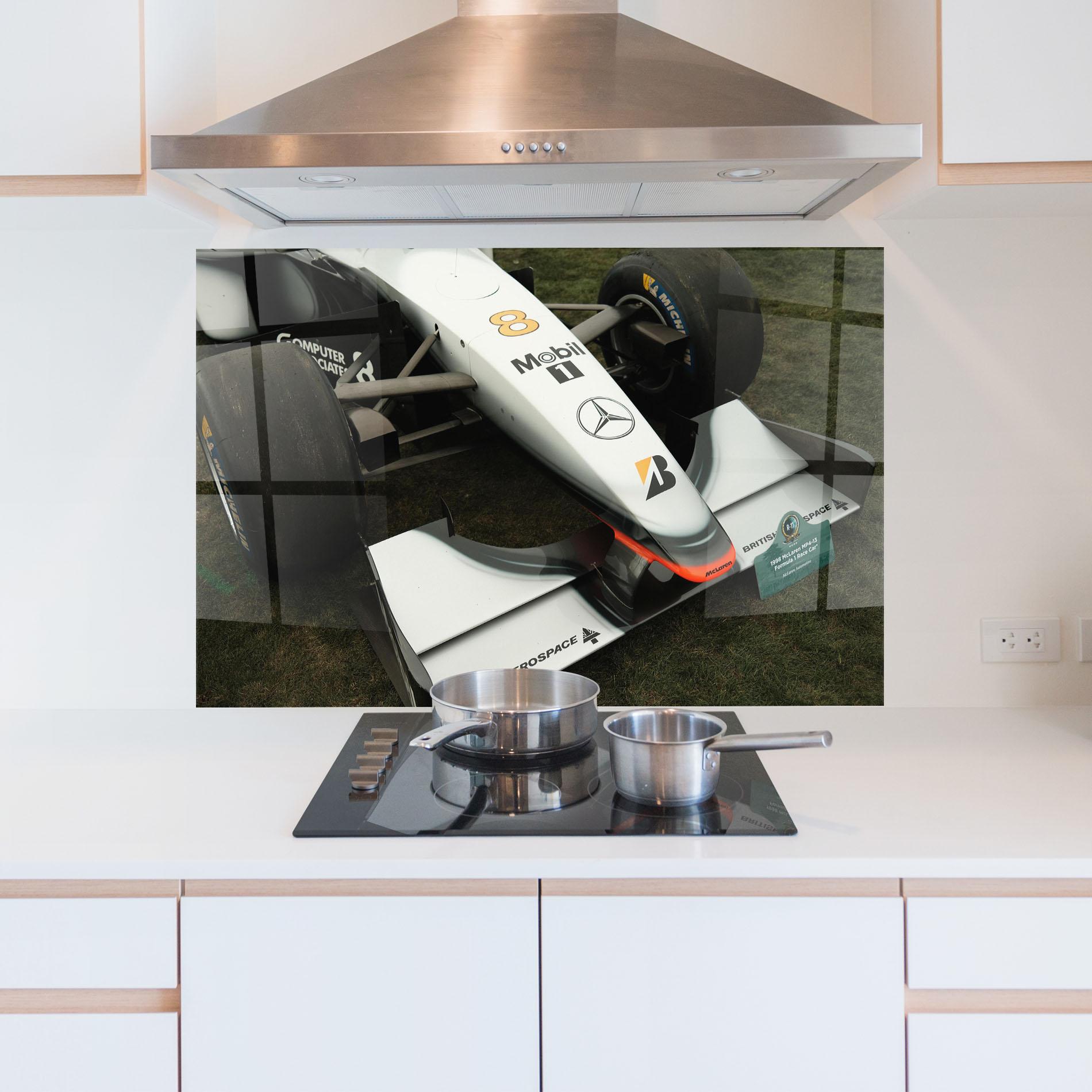 Panou Sticla Bucatarie White F1 Car mockup 5
