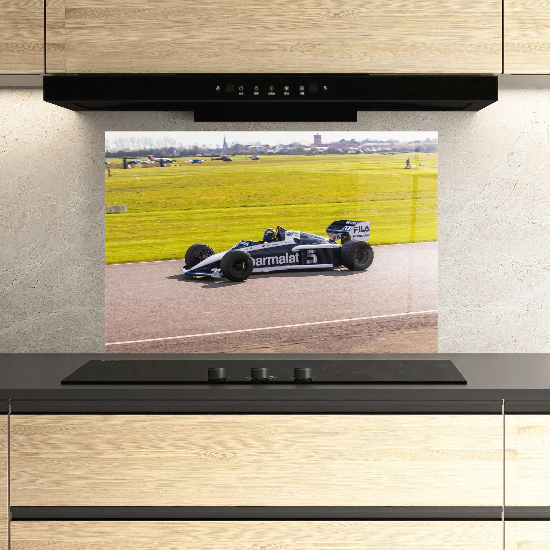 Panou Sticla Bucatarie Black F1 Car mockup 3