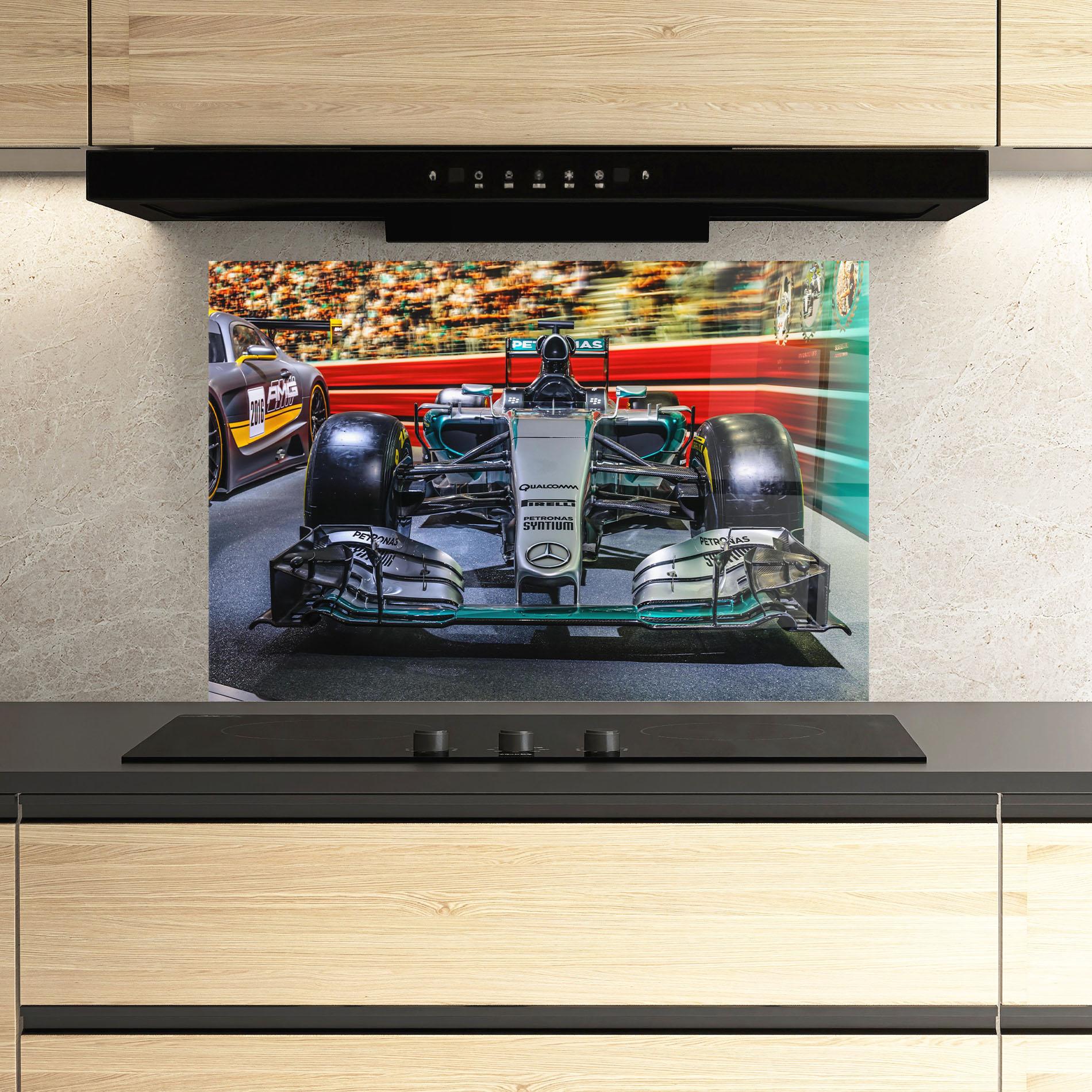 Panou Sticla Bucatarie Black Green F1 mockup 3