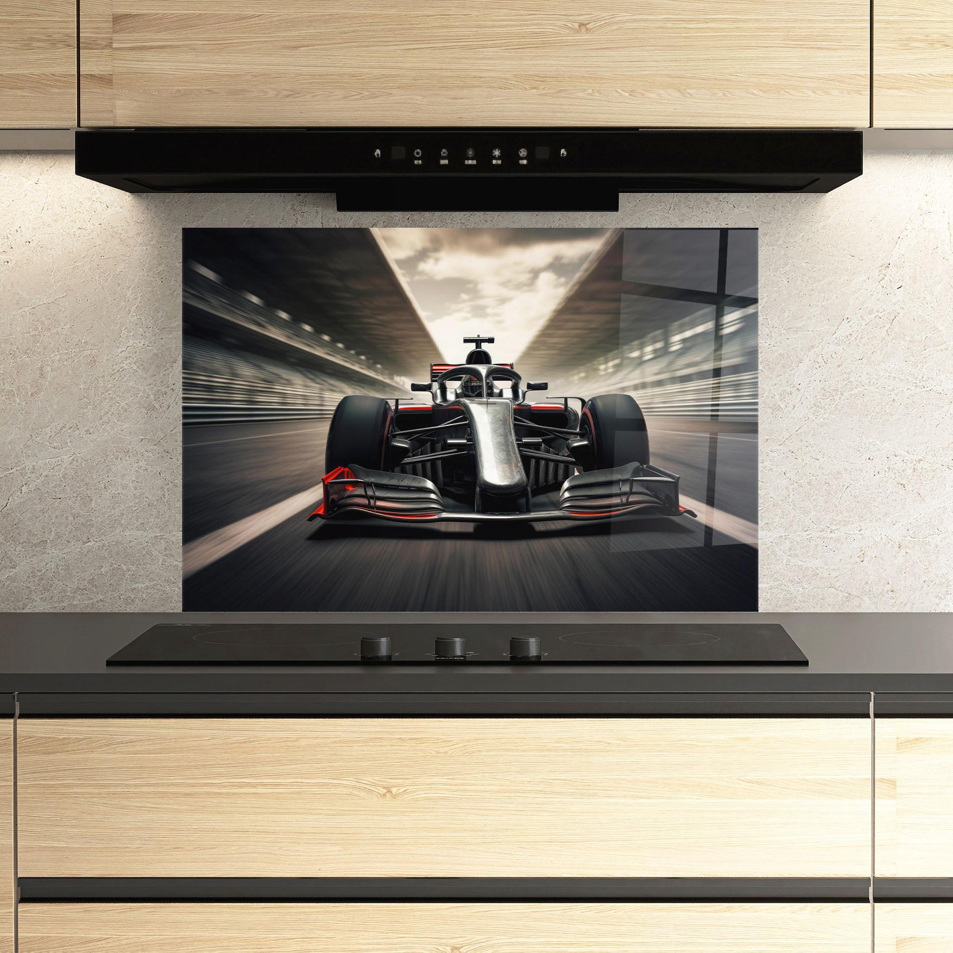 Panou Sticla Bucatarie Black Red F1 mockup 3