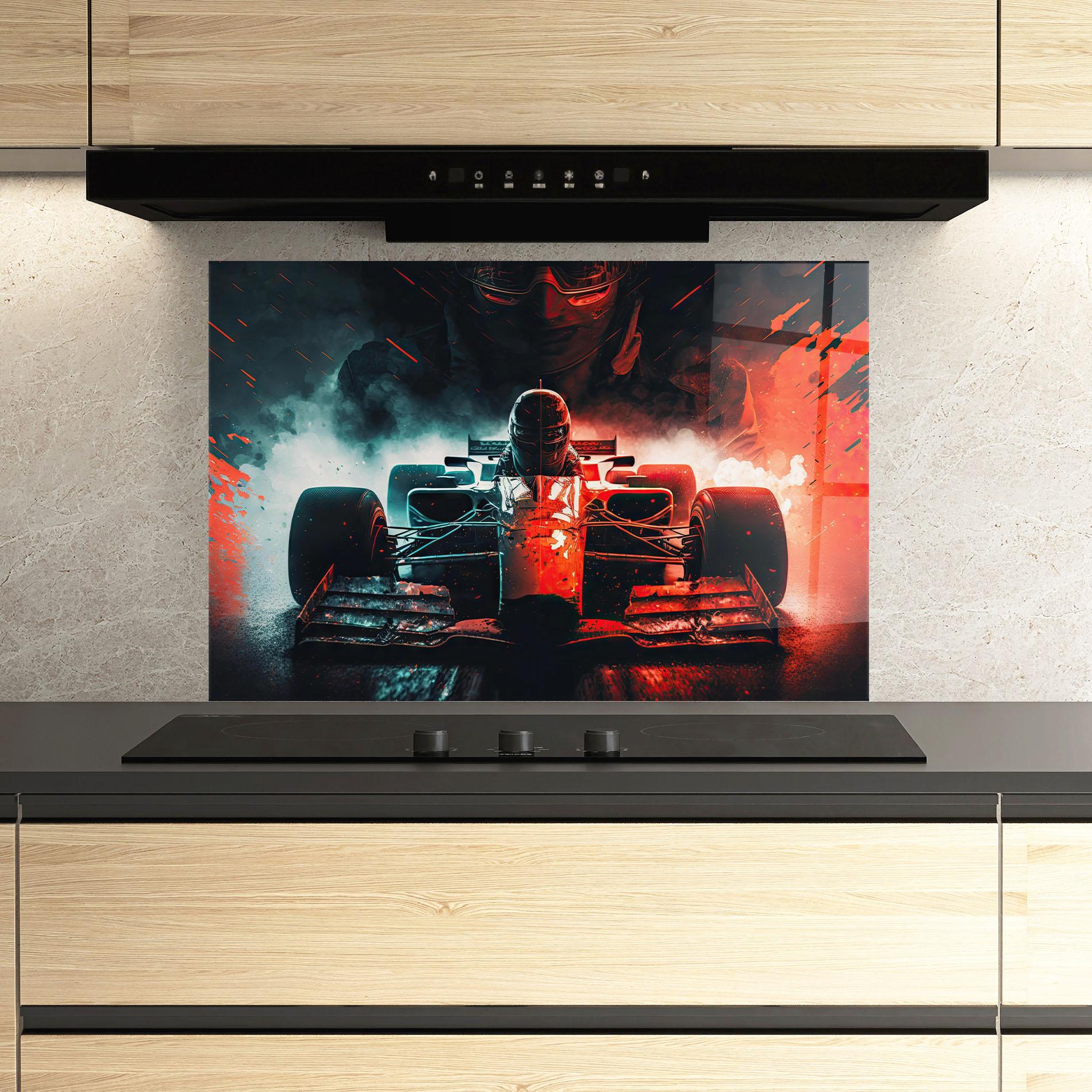 Panou Sticla Bucatarie Blue Red F1 mockup 3