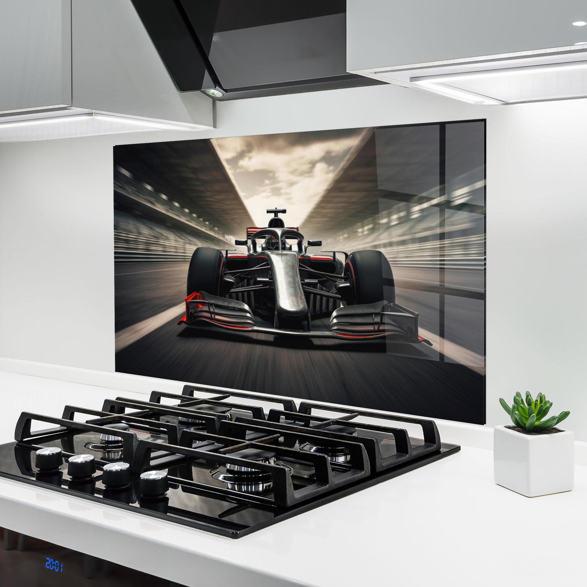 Panou Sticla Bucatarie Black Red F1 mockup 6