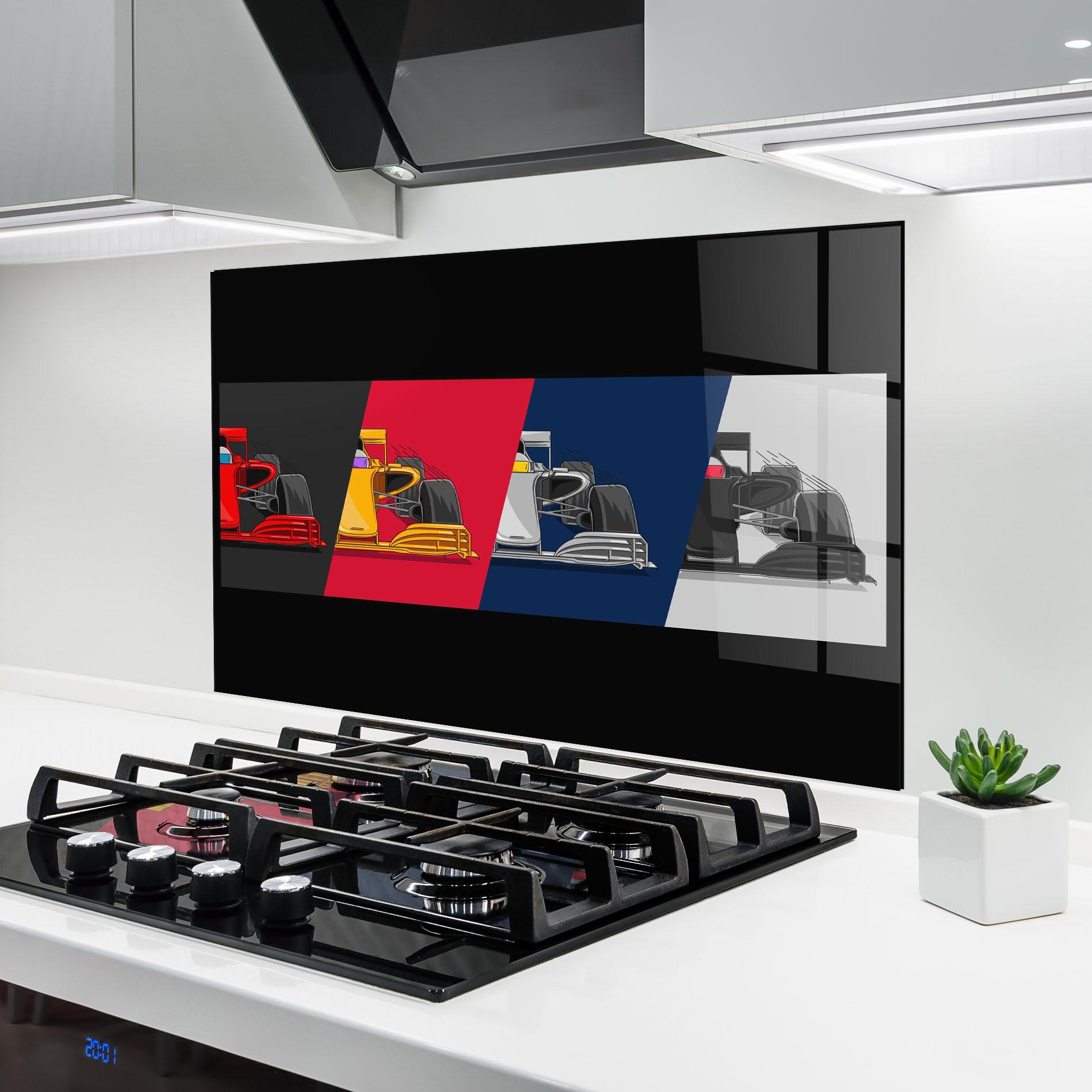 Panou Sticla Bucatarie F1 Cars mockup 6