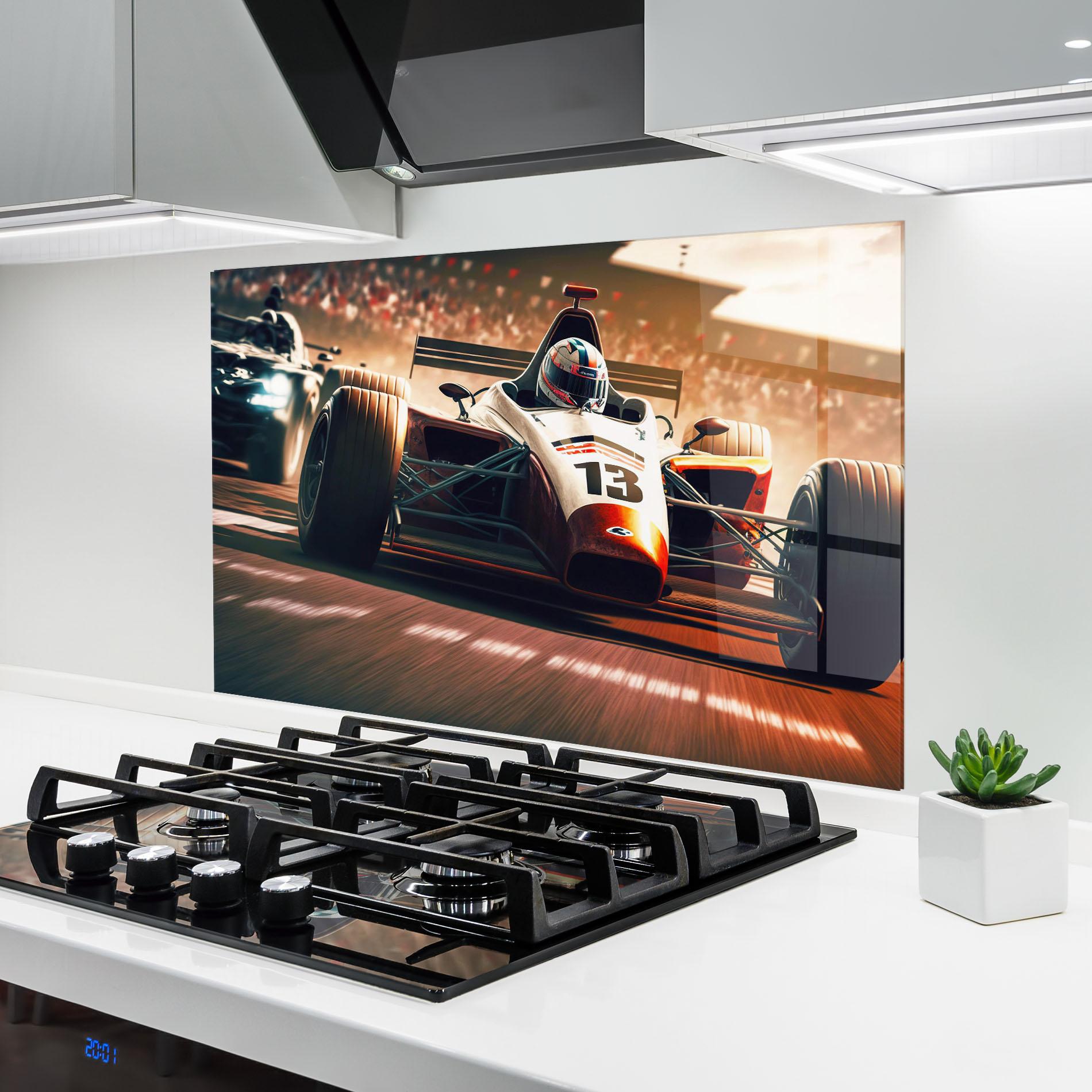 Panou Sticla Bucatarie Formula 1 Racing mockup 6