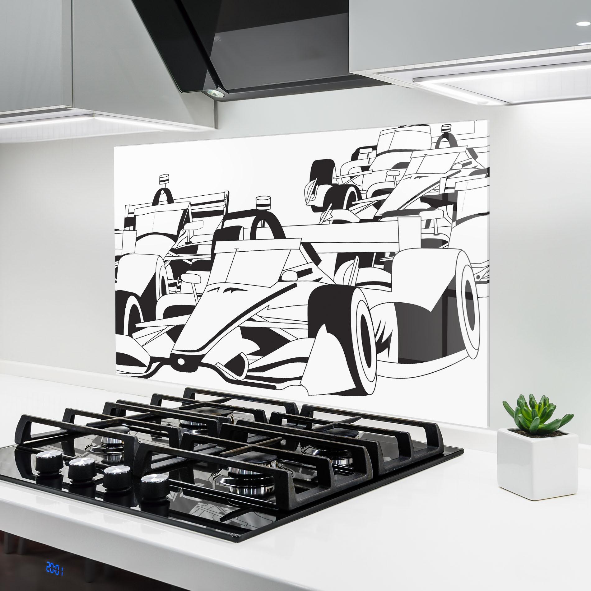 Panou Sticla Bucatarie Grand Prix Cars mockup 6