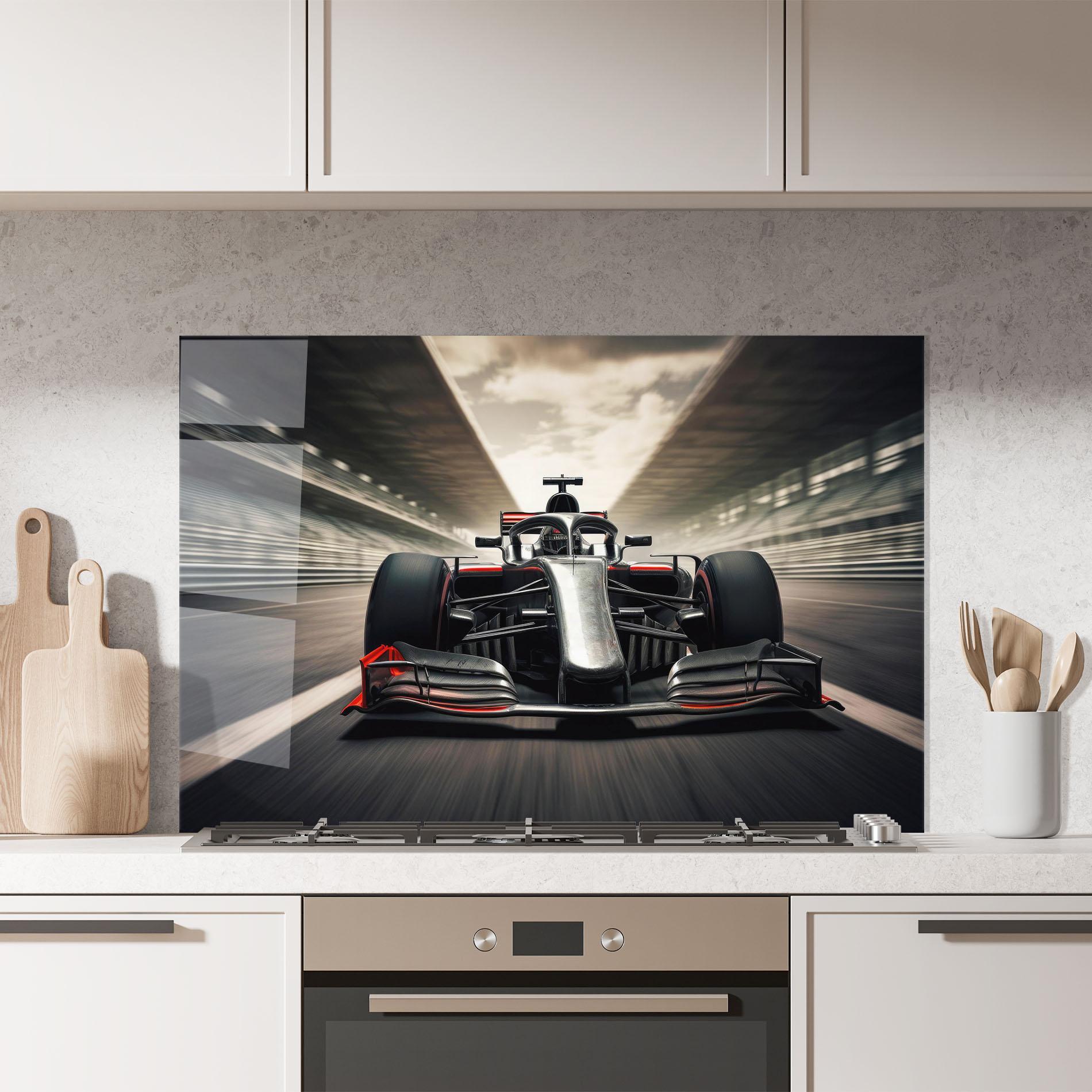 Panou Sticla Bucatarie Black Red F1 mockup 7