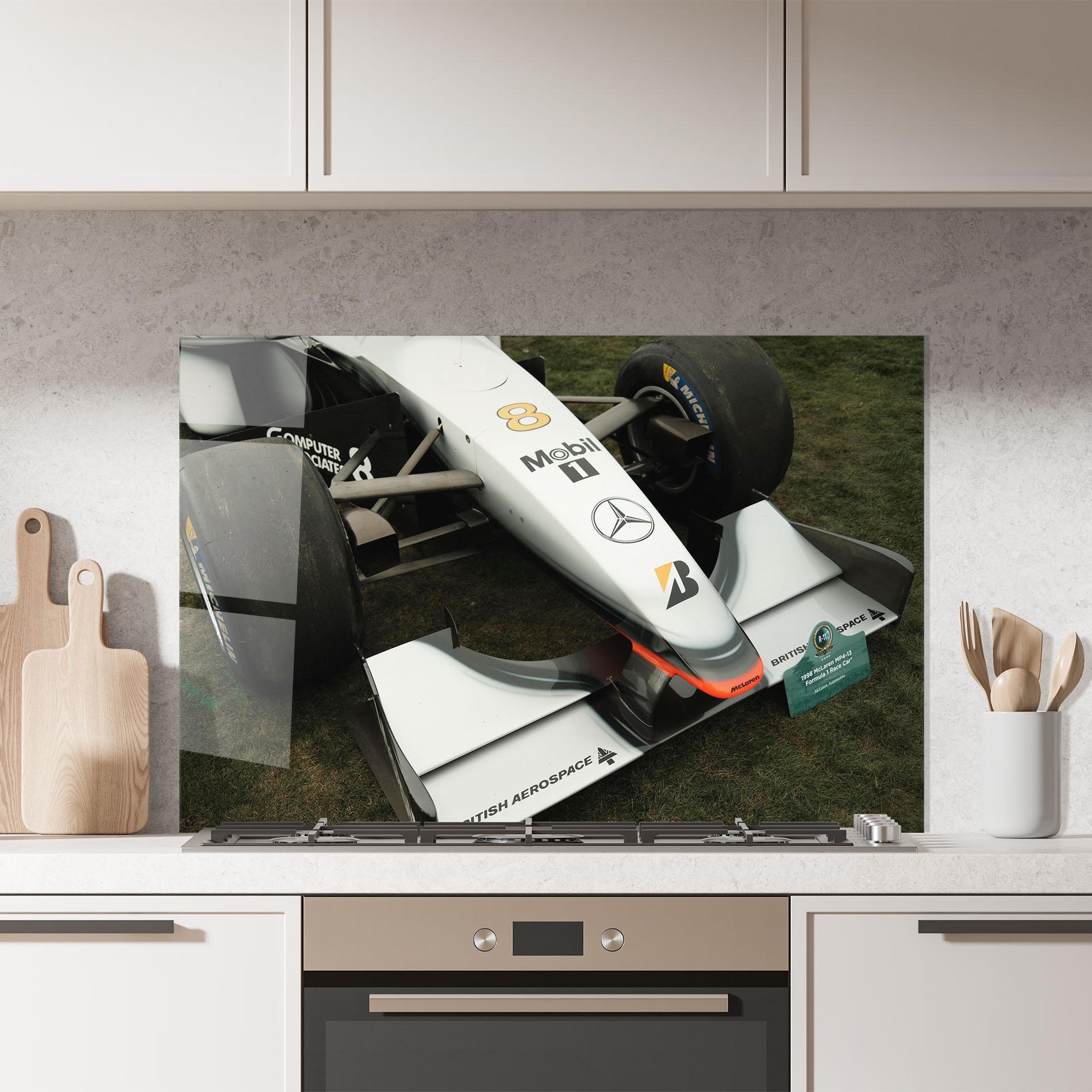 Panou Sticla Bucatarie White F1 Car mockup 7