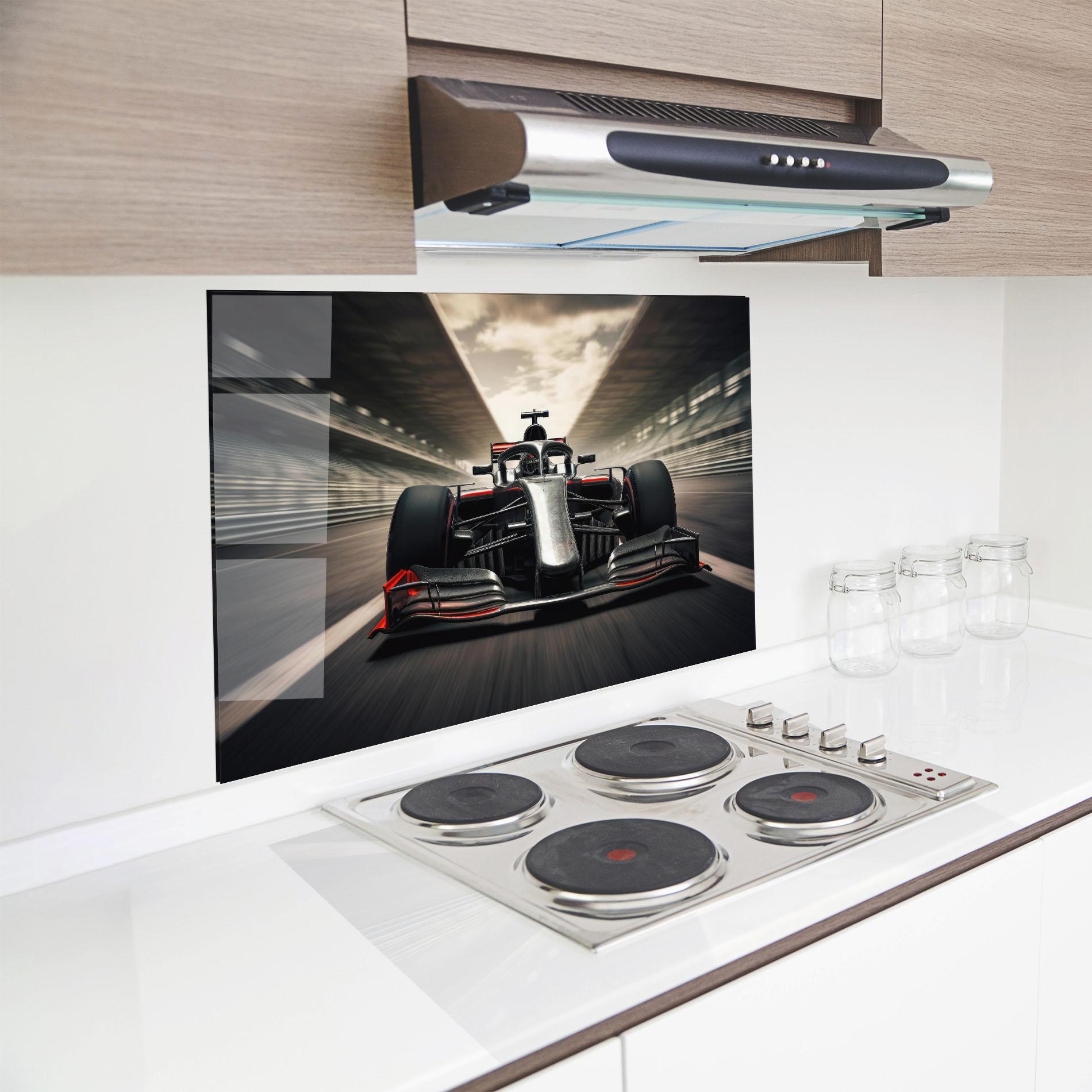 Panou Sticla Bucatarie Black Red F1 mockup 8