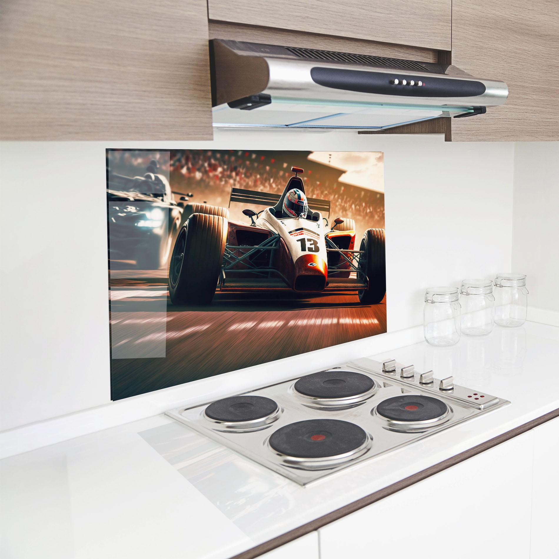 Panou Sticla Bucatarie Formula 1 Racing mockup 8